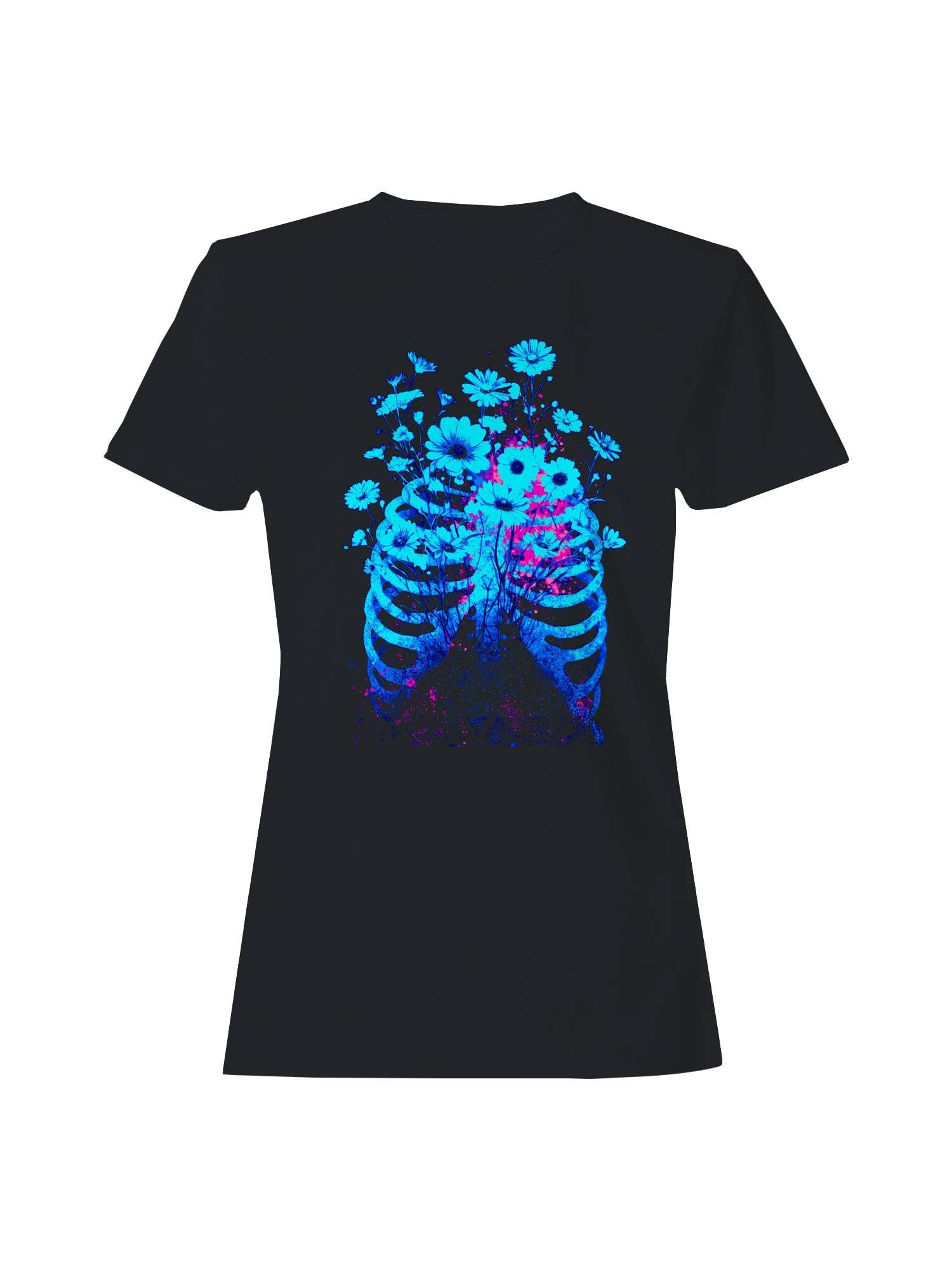 Floral Skeleton Bloom Art Women's T-Shirt Hoodie, Sweatshirt | PodTeesHub.com