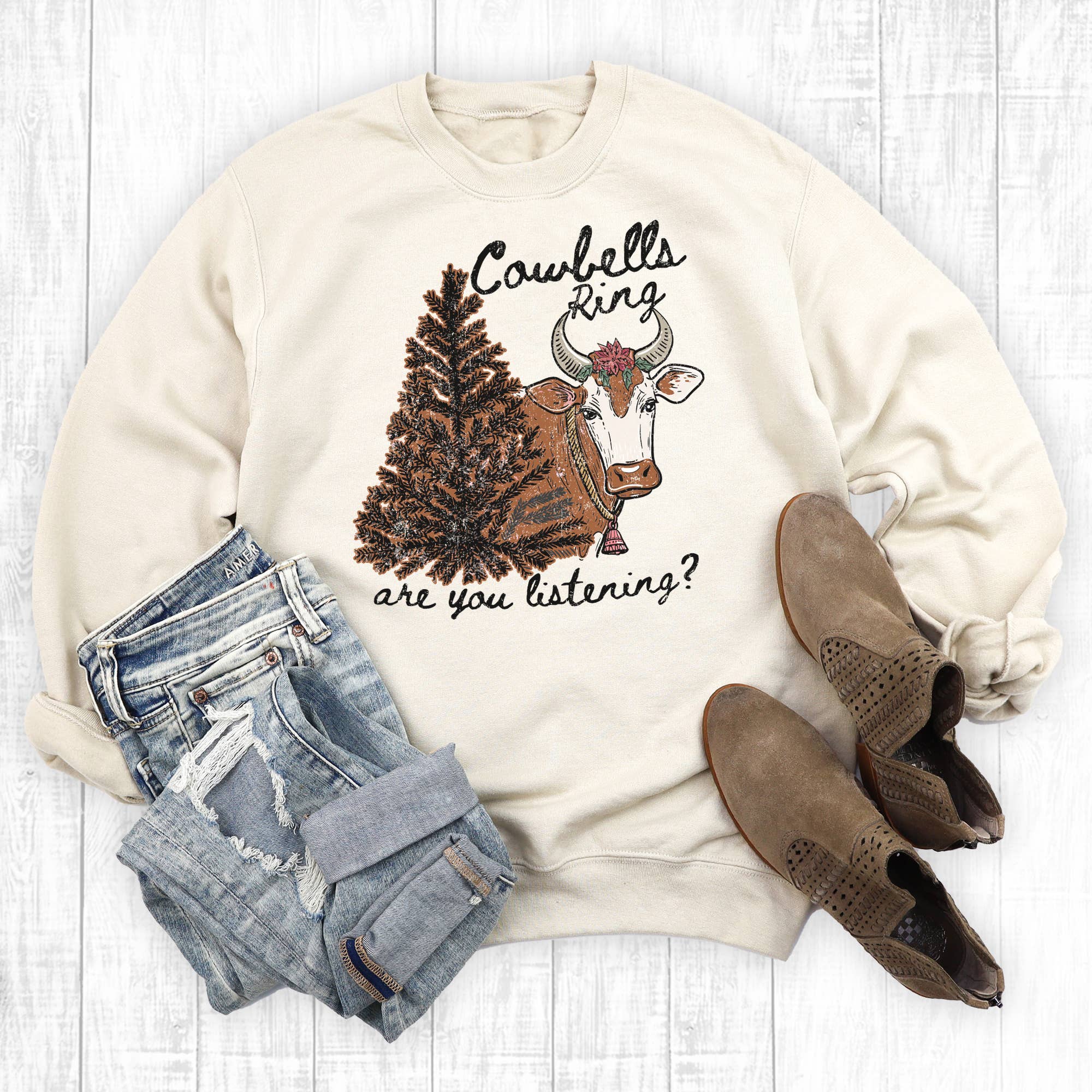Christmas Cowbells Ring Are You Listening Sweatshirt T-Shirts, Hoodie | PodTeesHub.com
