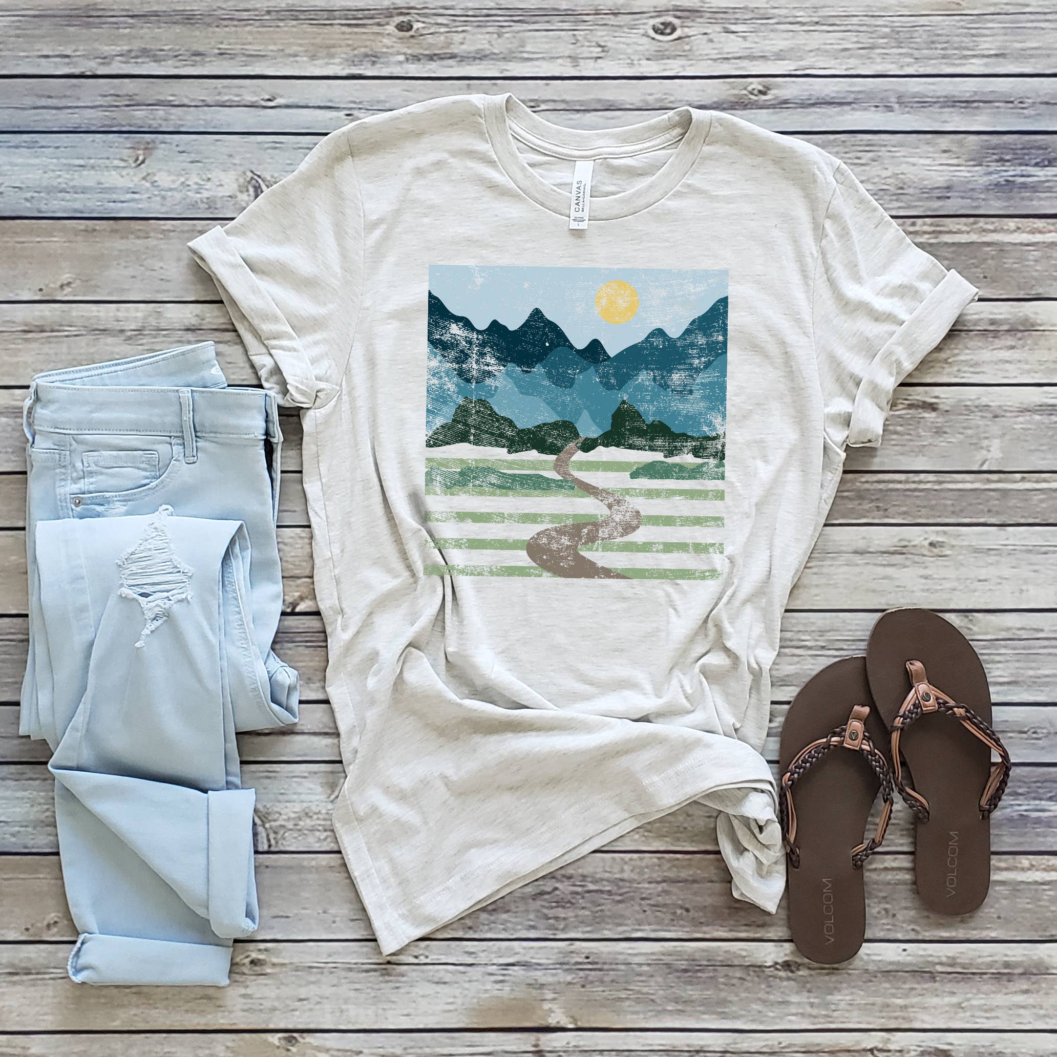 Modern Mountain Tee | Outdoor | Sizes XS-2XL Hoodie, Sweatshirt | PodTeesHub.com