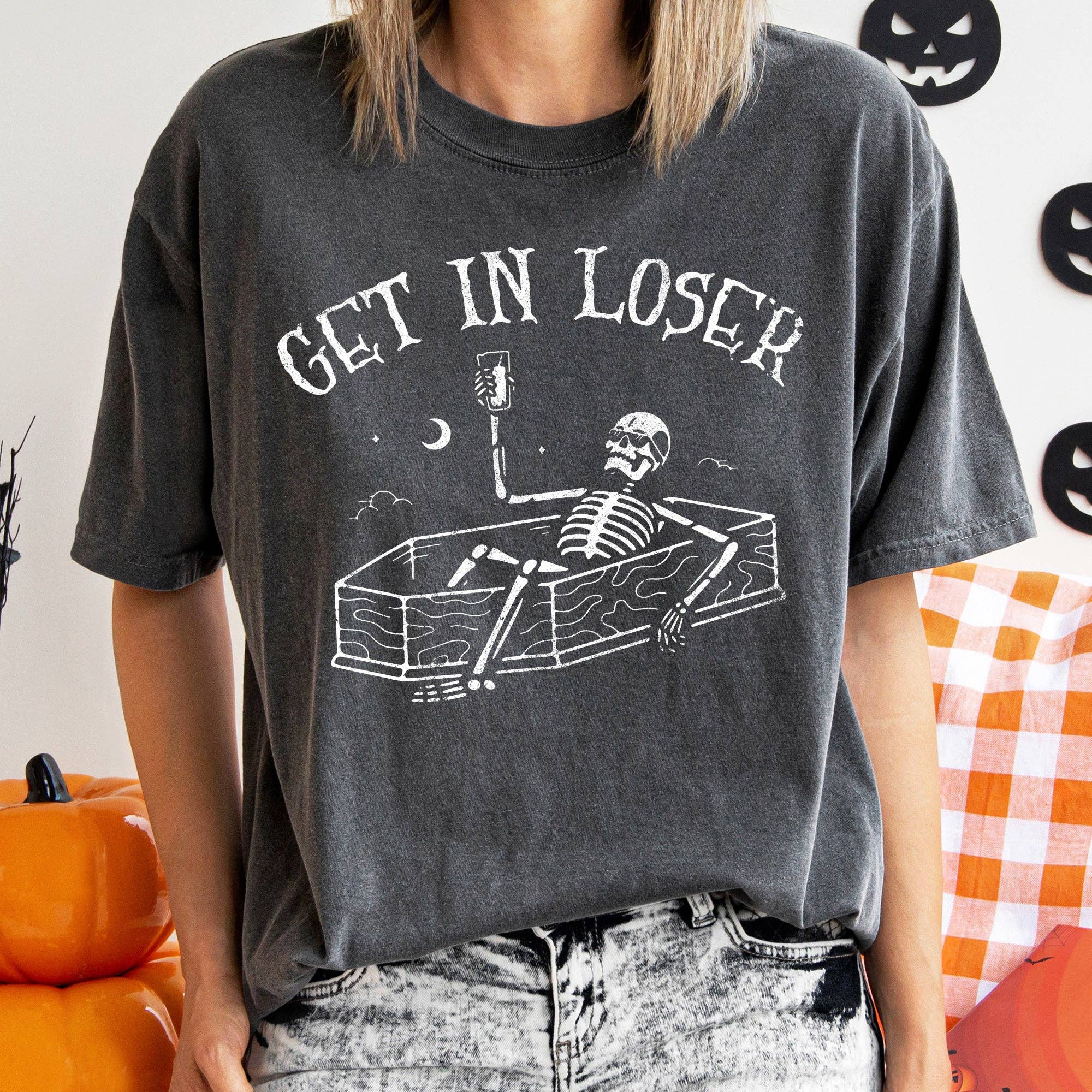 Get in Loser Retro Halloween T-Shirt Hoodie, Sweatshirt | PodTeesHub.com