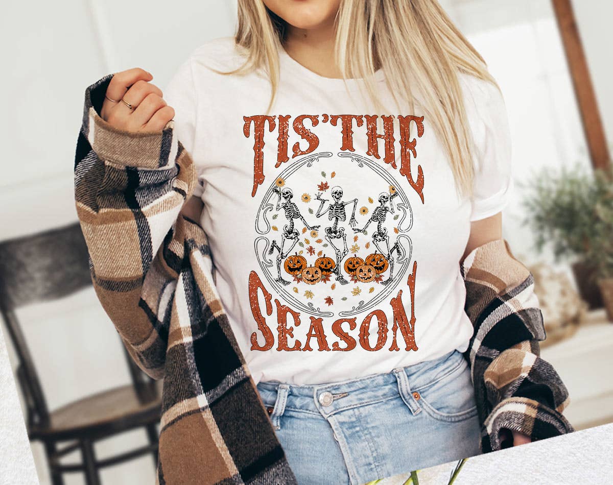 Tis the Season Dancing Skeleton - Cute Halloween T-Shirt Hoodie, Sweatshirt | PodTeesHub.com