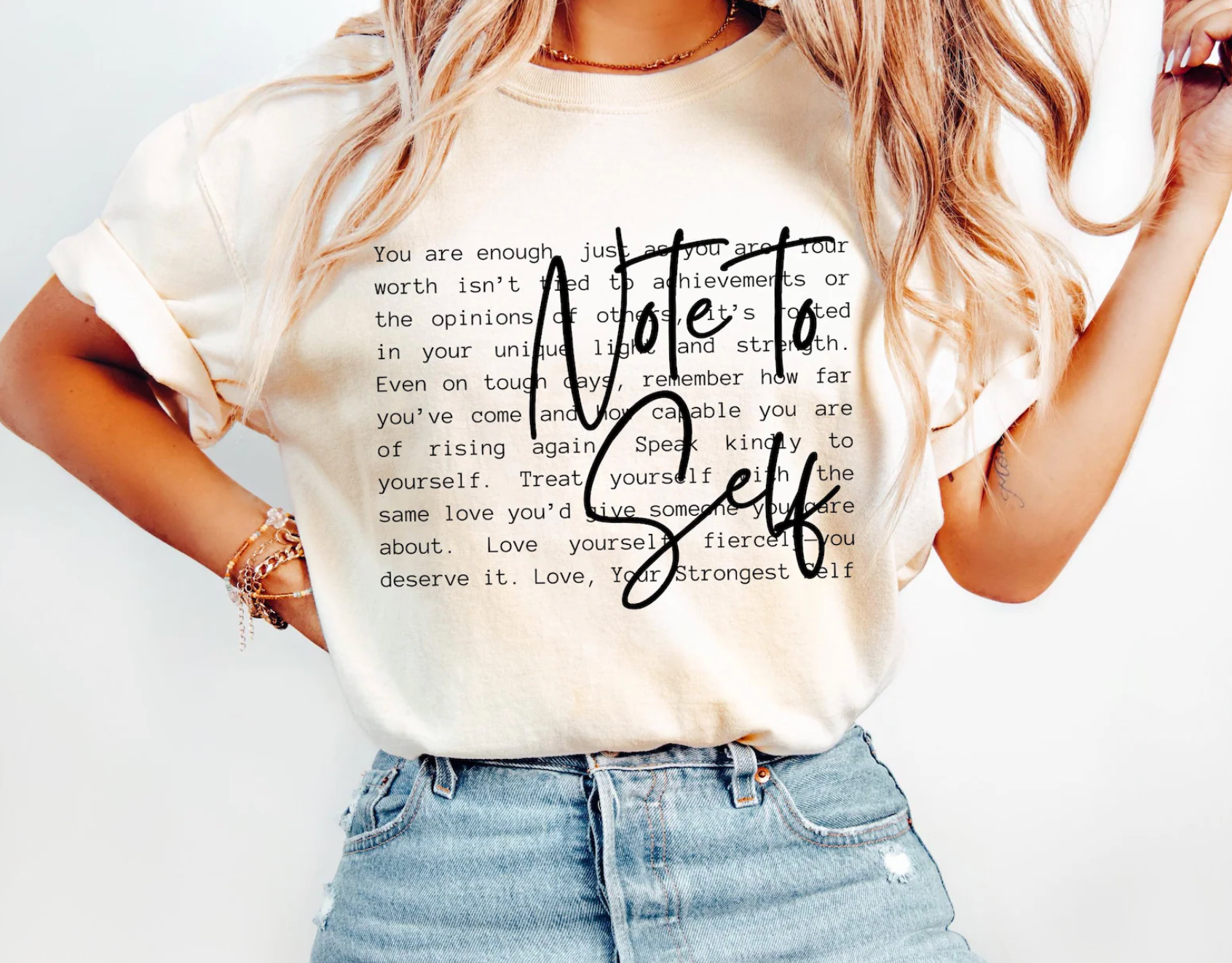 Note To Self Comfort Color Tee Hoodie, Sweatshirt | PodTeesHub.com