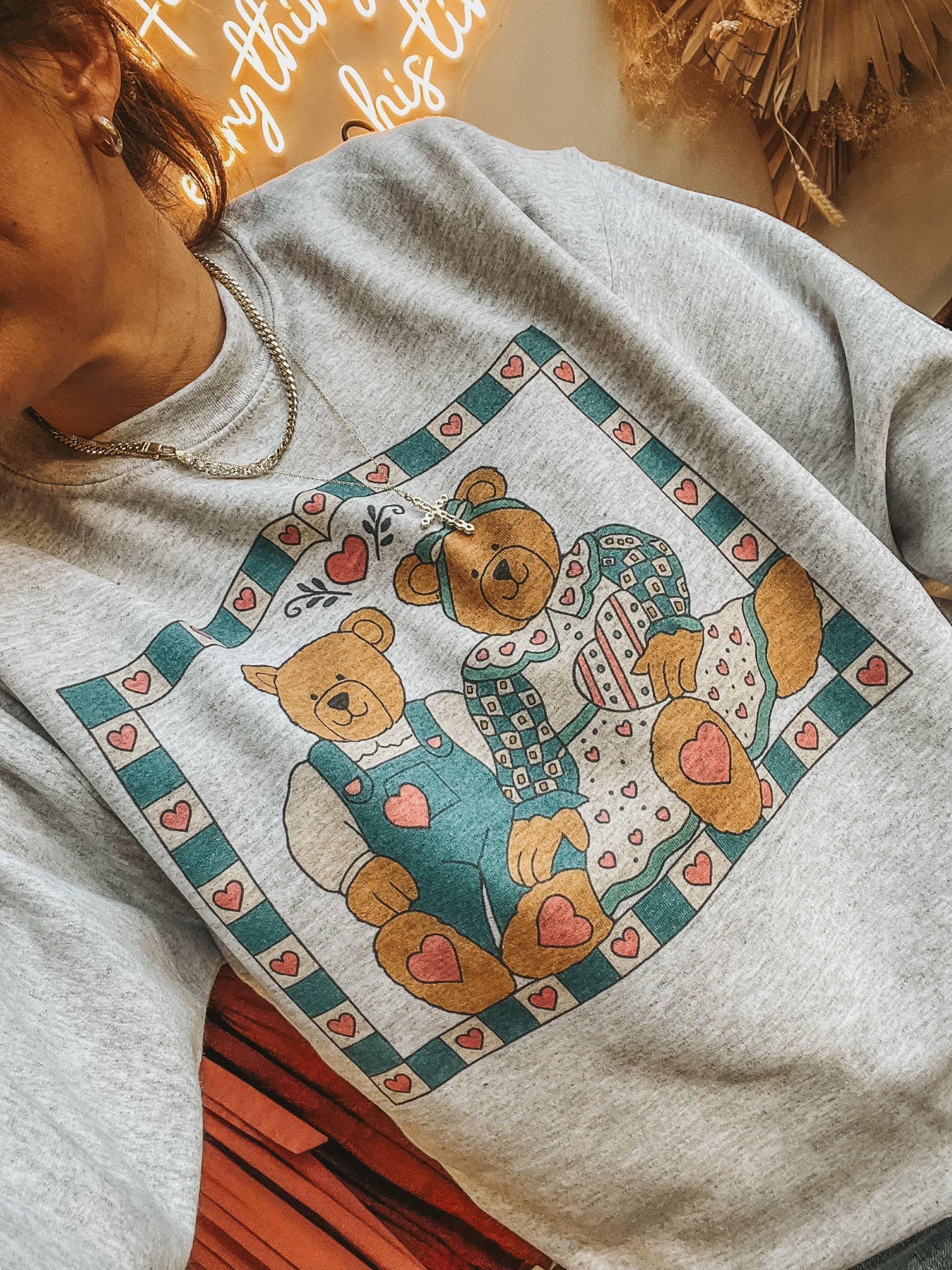 Vintage Thrift Bear 90's Thrifting Crew Neck Sweatshirt T-Shirts, Hoodie | PodTeesHub.com
