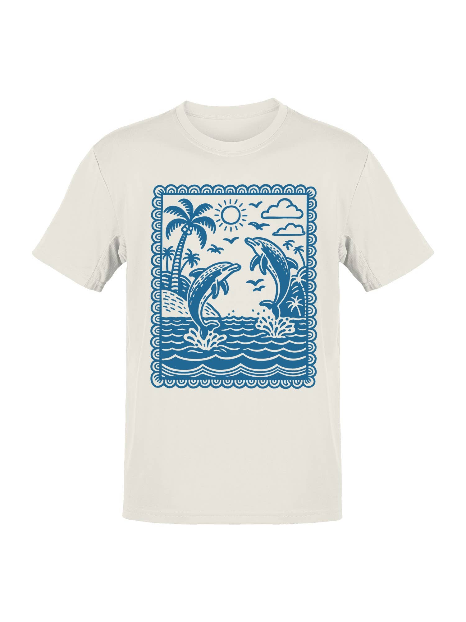 Tropical Dolphins and Palm Scene Men's T-Shirt Hoodie, Sweatshirt | PodTeesHub.com