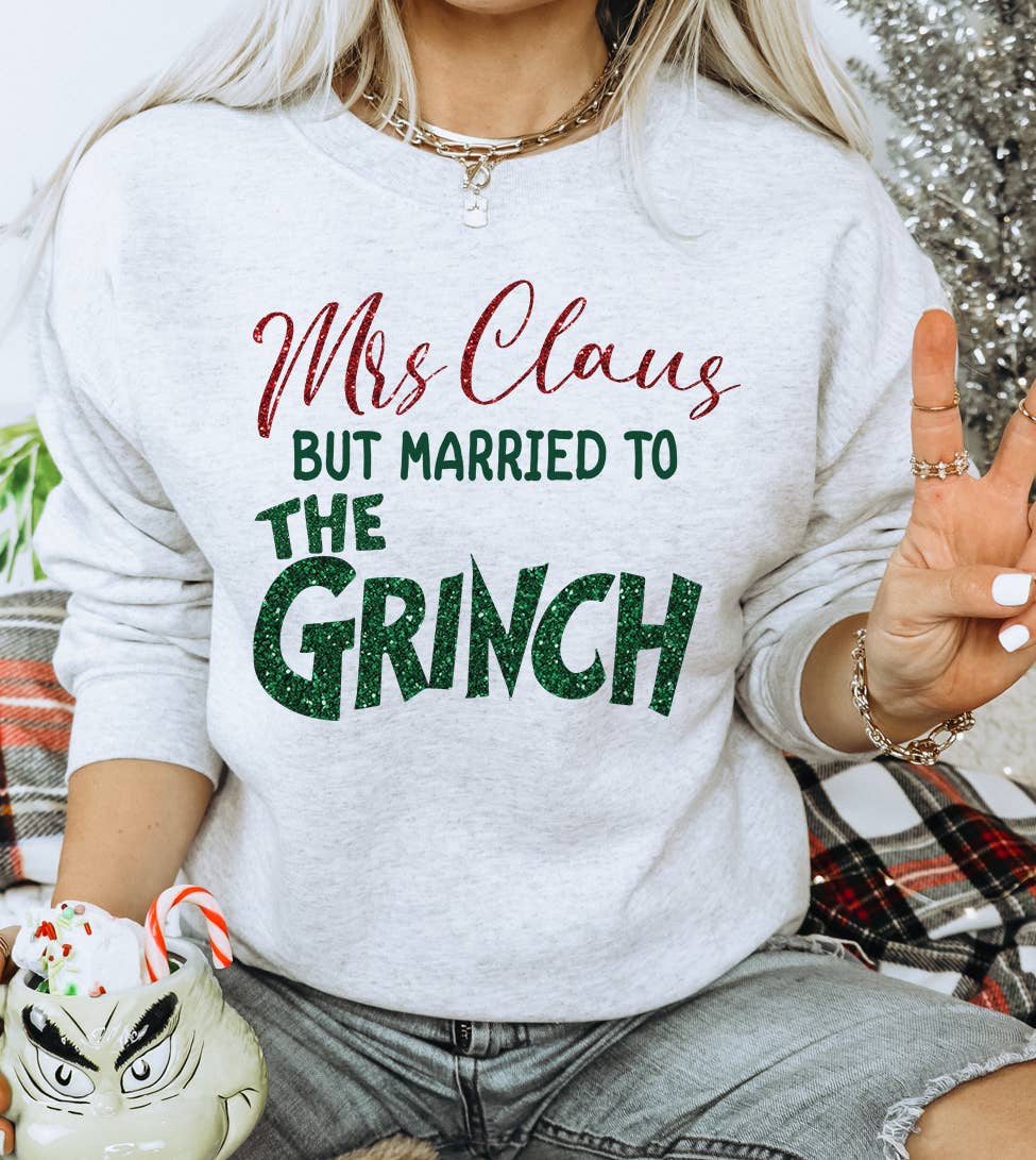 Mrs. Claus But Married To the Grinch - Christmas Sweatshirt T-Shirts, Hoodie | PodTeesHub.com