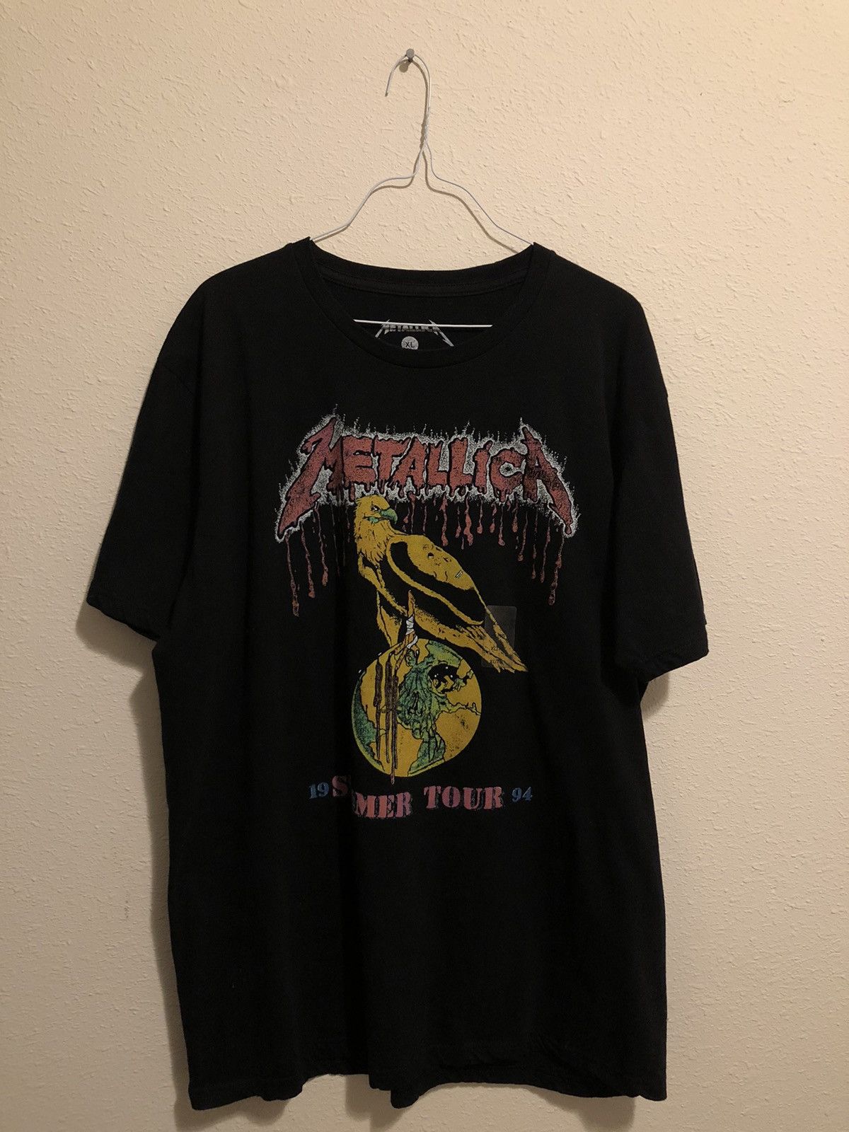 Metallica X Vintage Vtg Metallica Bleeding 1994 Summer Tour Eagle T Shirt Black Hoodie, Sweatshirt | PodTeesHub.com