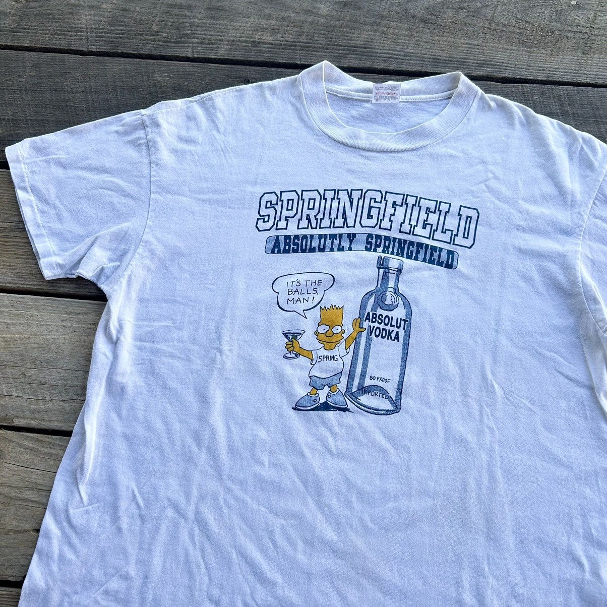 Vintage 90s Bart Simpson Absolut Vodka Parody Simpsons Shirt T-Shirts, Hoodie, Sweatshirt