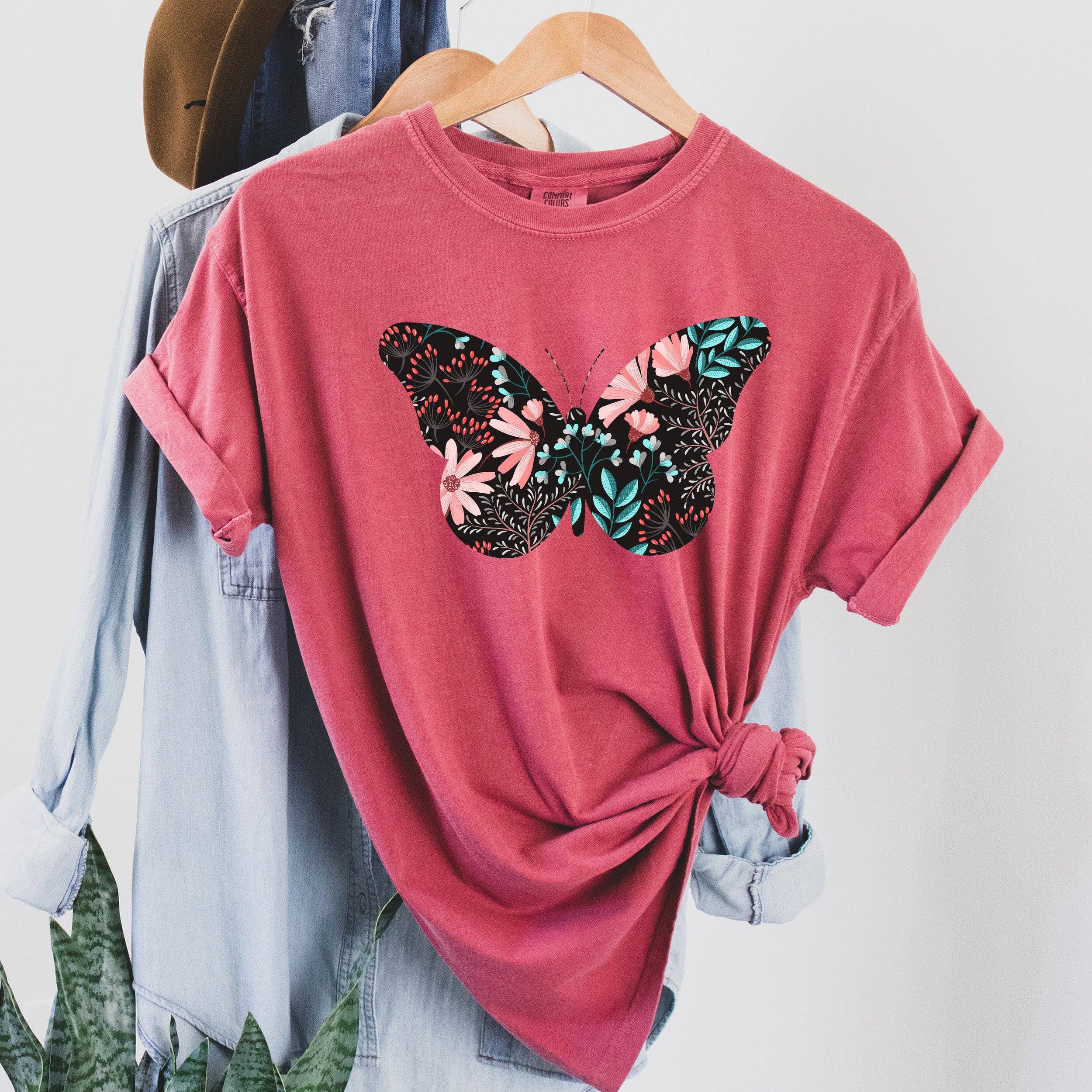 Floral Butterfly Bk T-Shirt Hoodie, Sweatshirt | PodTeesHub.com