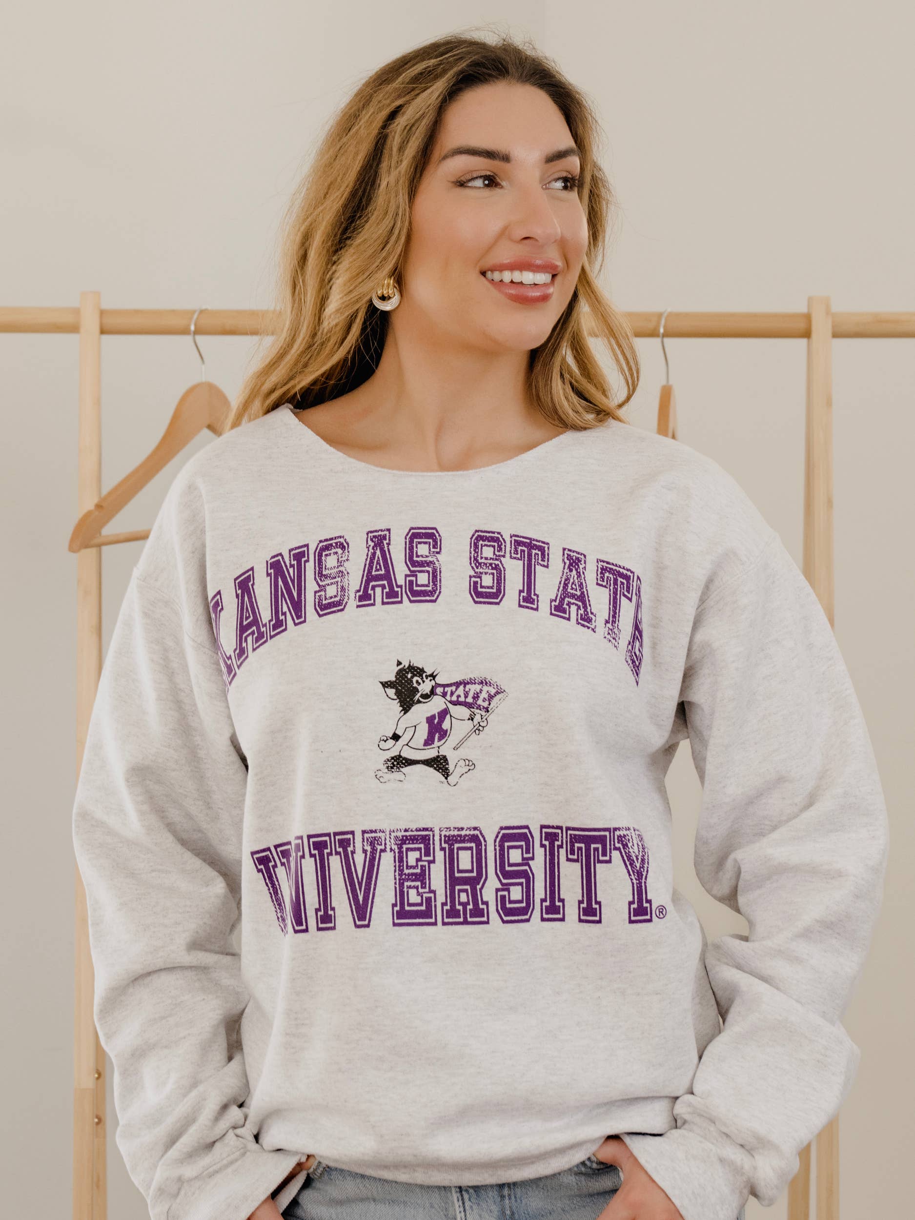 Ksu Wildcats Vintage Sport Ash Gray Flashdance Sweatshirt T-Shirts, Hoodie | PodTeesHub.com