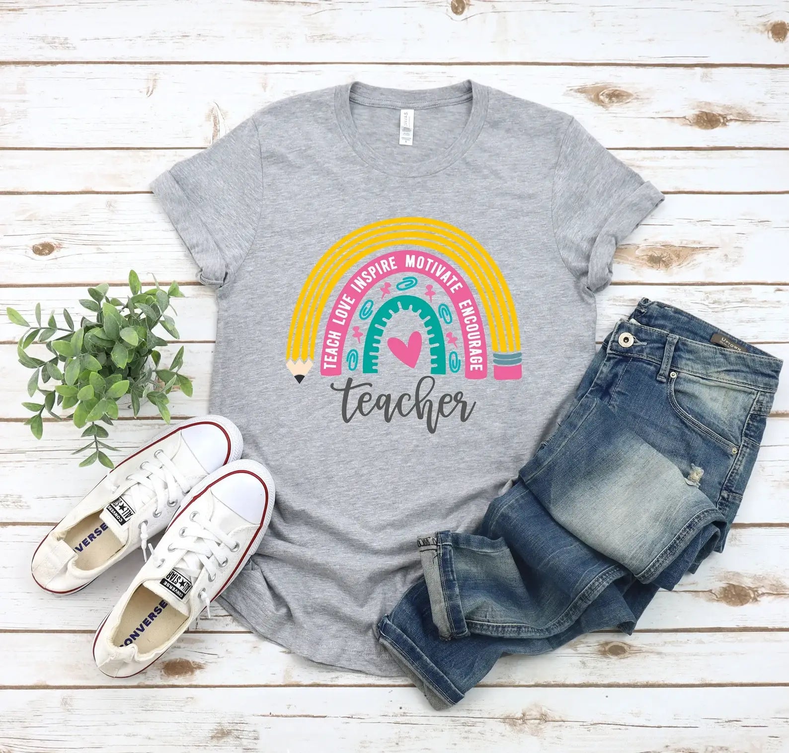 Teach Love Inspire Motivate Lead Encourage Teacher T-Shirt Hoodie, Sweatshirt | PodTeesHub.com