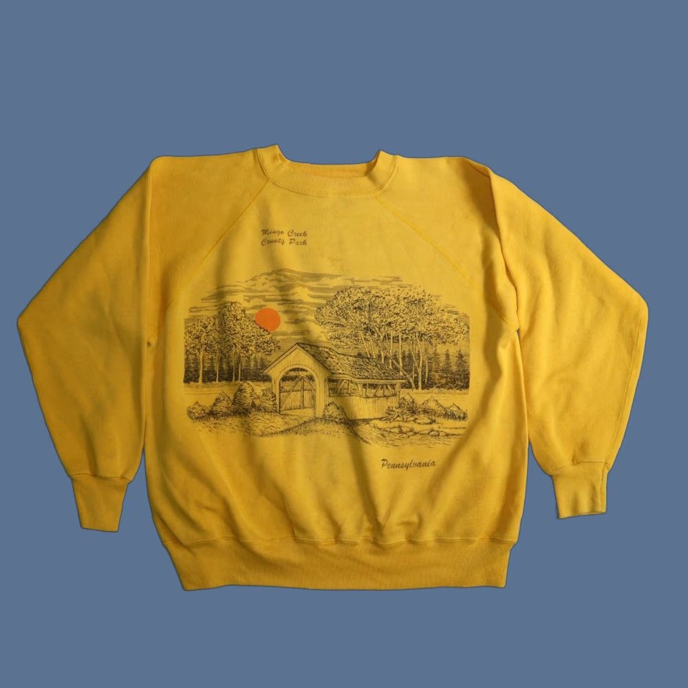 Vintage Ultra Sweats Mingo Creek Pennsylvania Pullover Sweatshirt Xl Shirt Men Yellow Graphi Hoodie | PodTeesHub.com