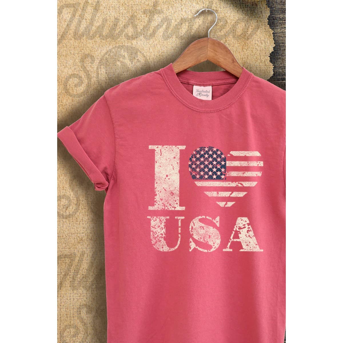 I Love USA Vintage Graphic  Tee Hoodie, Sweatshirt | PodTeesHub.com
