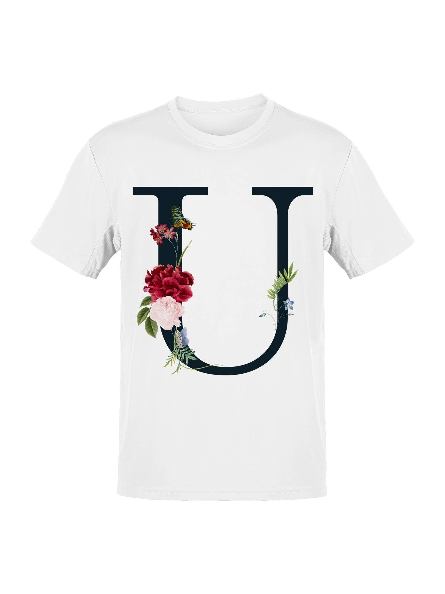 Floral Alphabet Design - Letter U Women's T-Shirt Hoodie, Sweatshirt | PodTeesHub.com