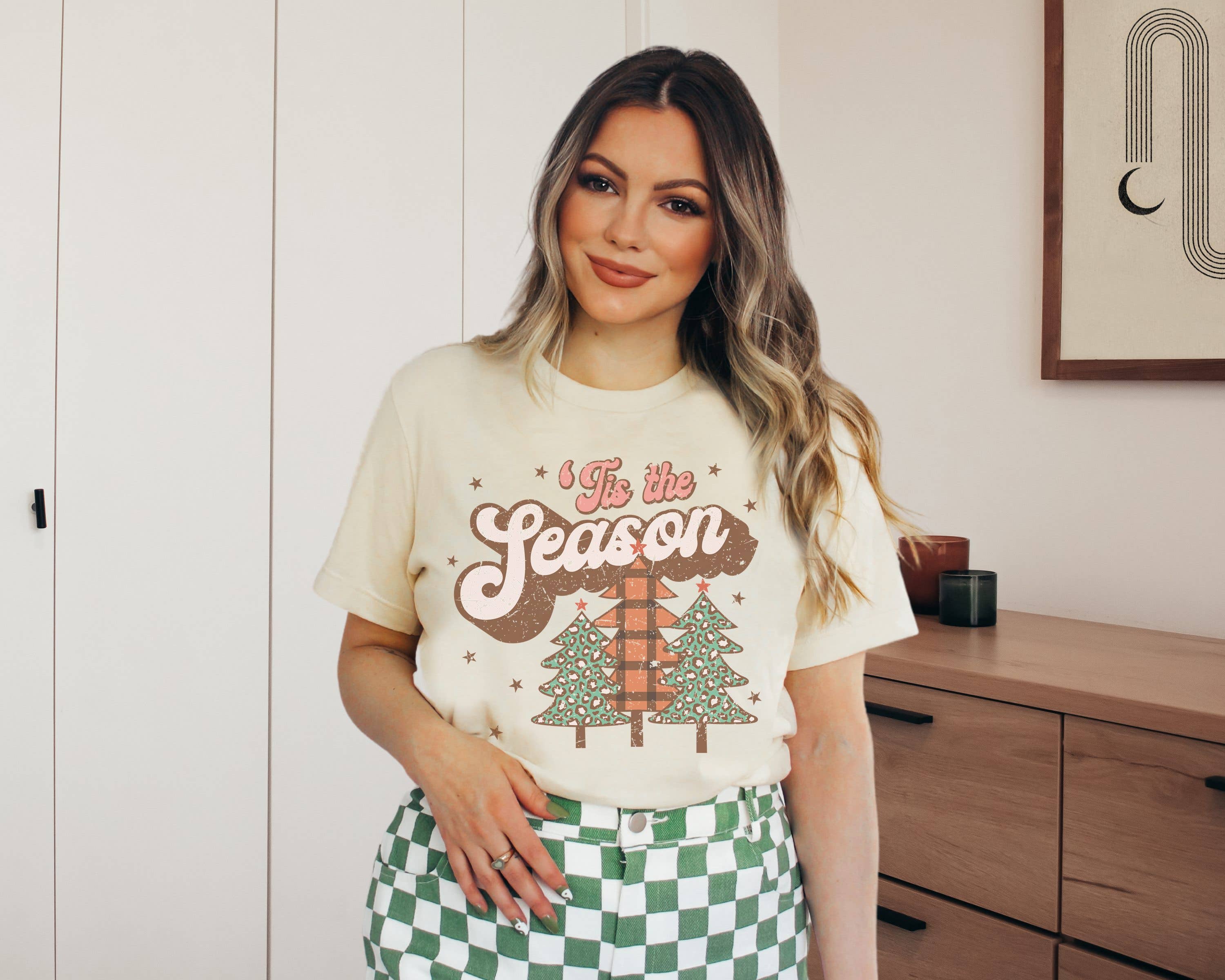 Retro Tis the Season Graphic Tee Holiday Hoodie, Sweatshirt | PodTeesHub.com