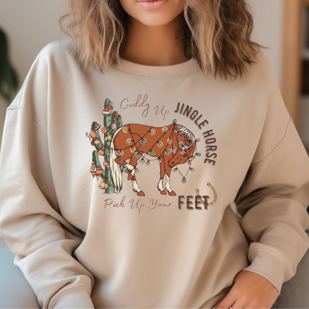 Giddy Up Jingle Horse Christmas Holiday Sweatshirt T-Shirts, Hoodie | PodTeesHub.com