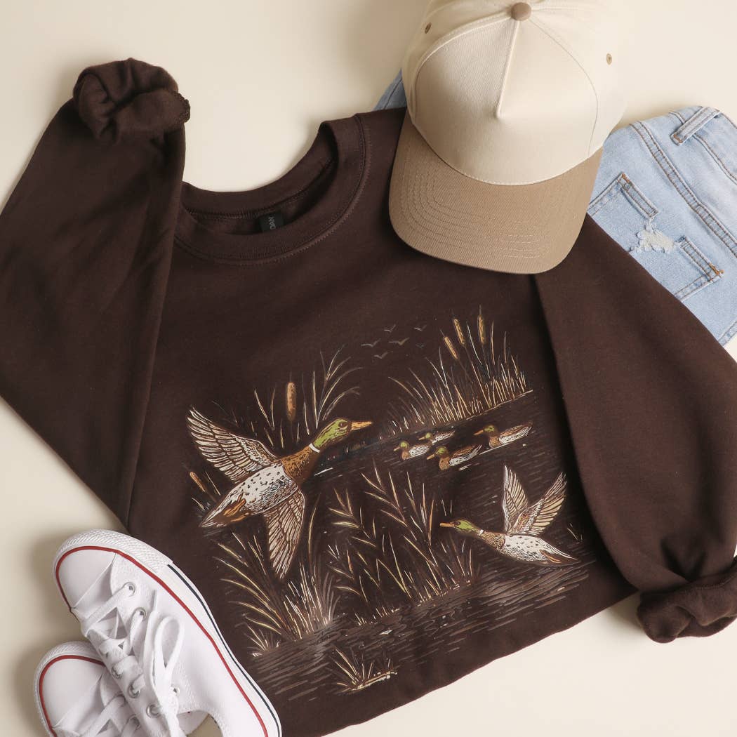Mallard Duck Marshland Heavyweight Sweatshirt T-Shirts, Hoodie | PodTeesHub.com