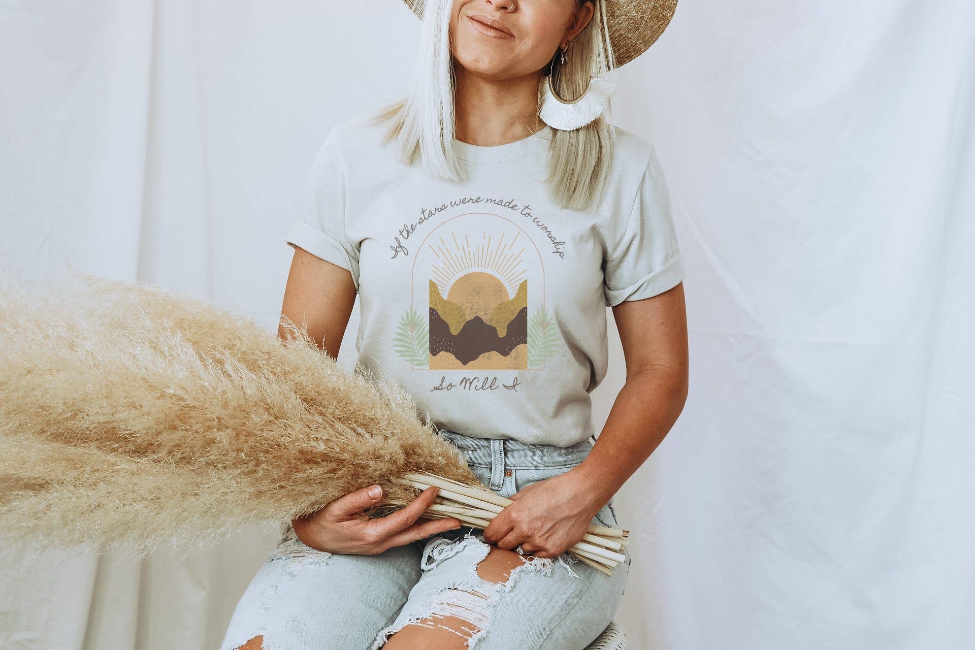 Stars Were Made To Worship Graphic Tee | Women's Religous Hoodie, Sweatshirt | PodTeesHub.com