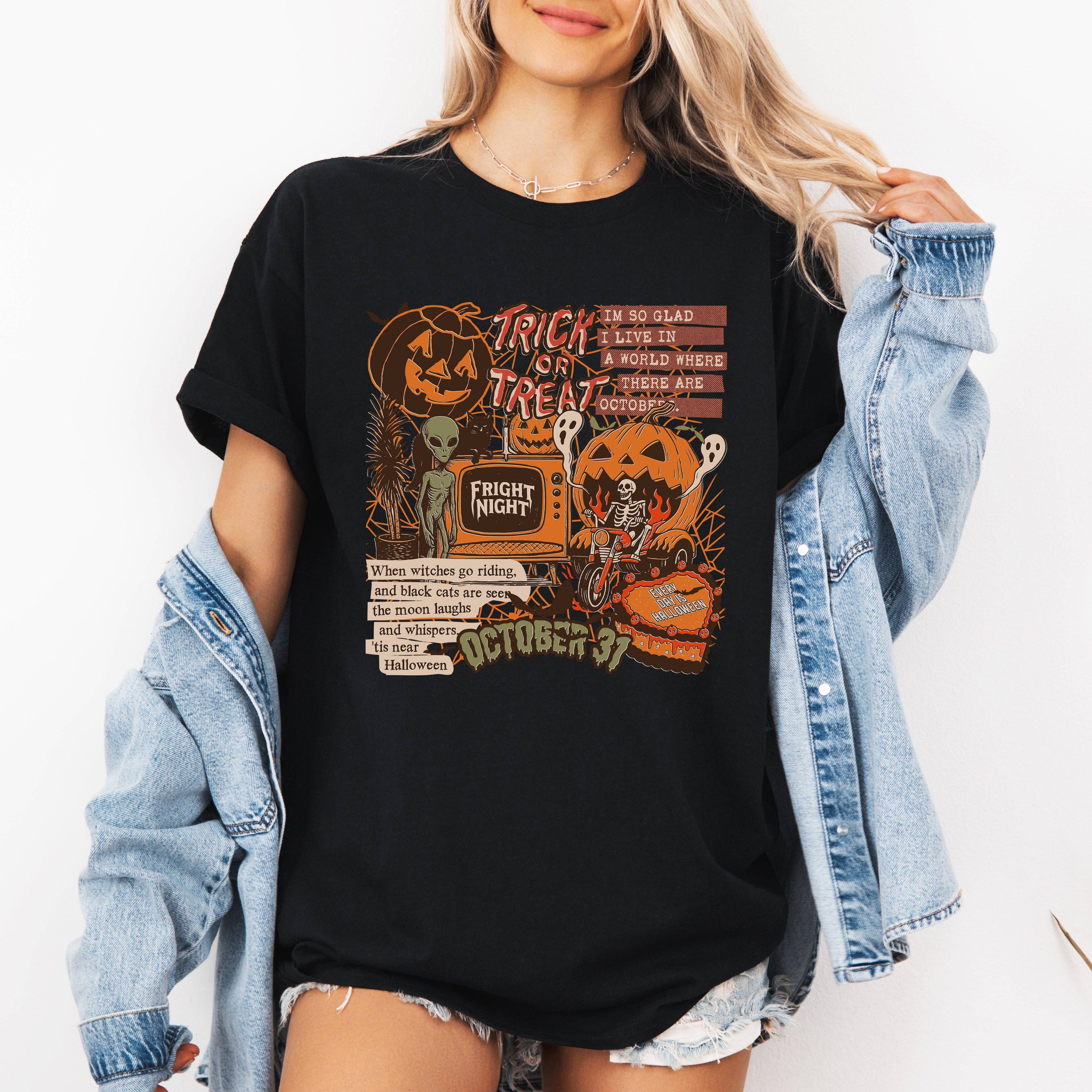 Retro Trick or Treat, Creep, Halloween Spooky Vintage Tshirt Hoodie, Sweatshirt | PodTeesHub.com