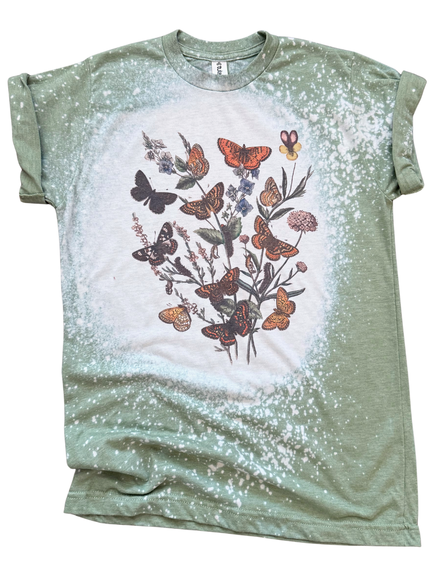 Butterfly Garden – Bleached Tee Hoodie, Sweatshirt | PodTeesHub.com