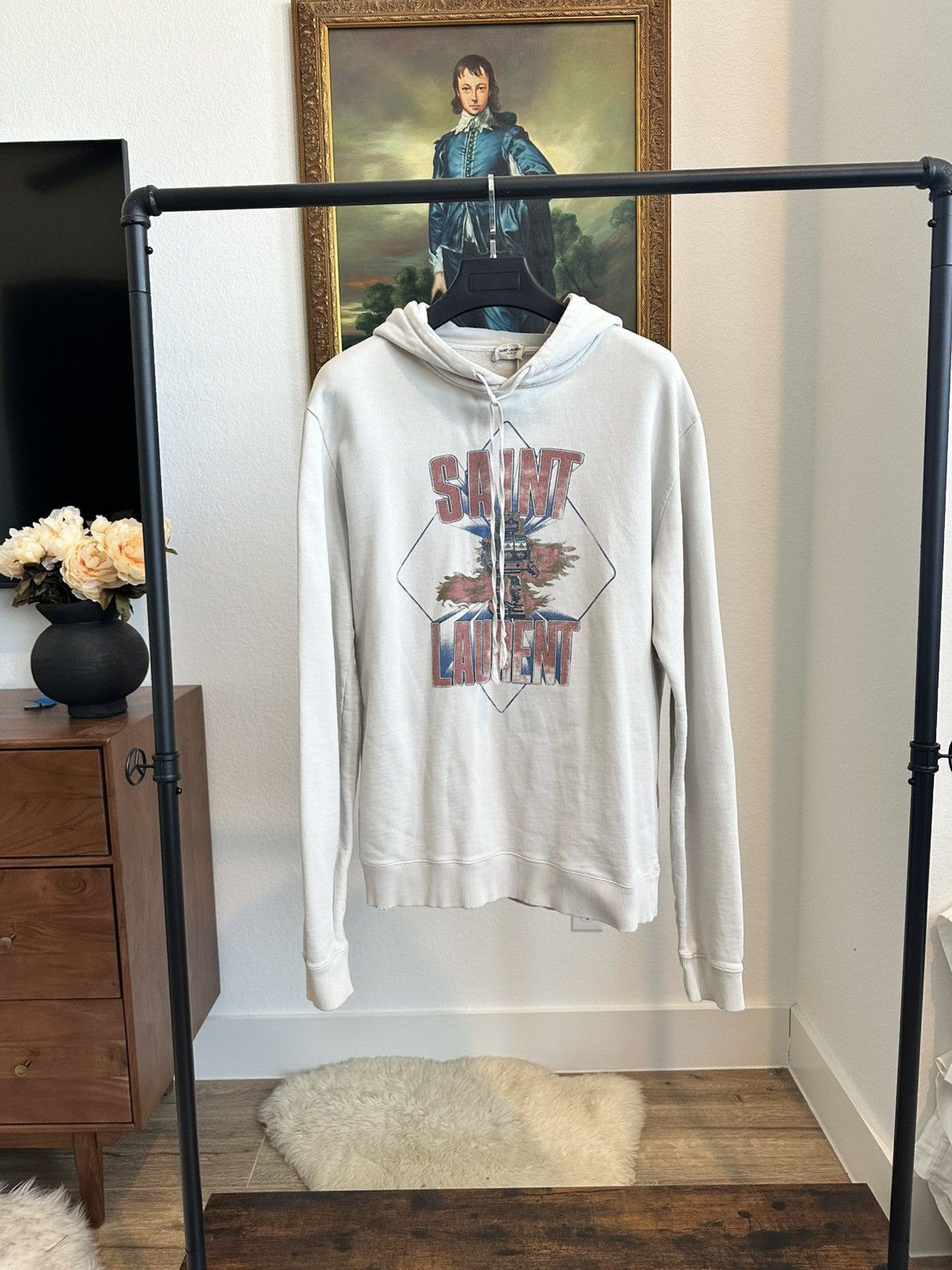 Saint Laurent Yves Saint Laurent Robot Destroy Graphic Hoodie Size L T-Shirts, Sweatshirt | PodTeesHub.com