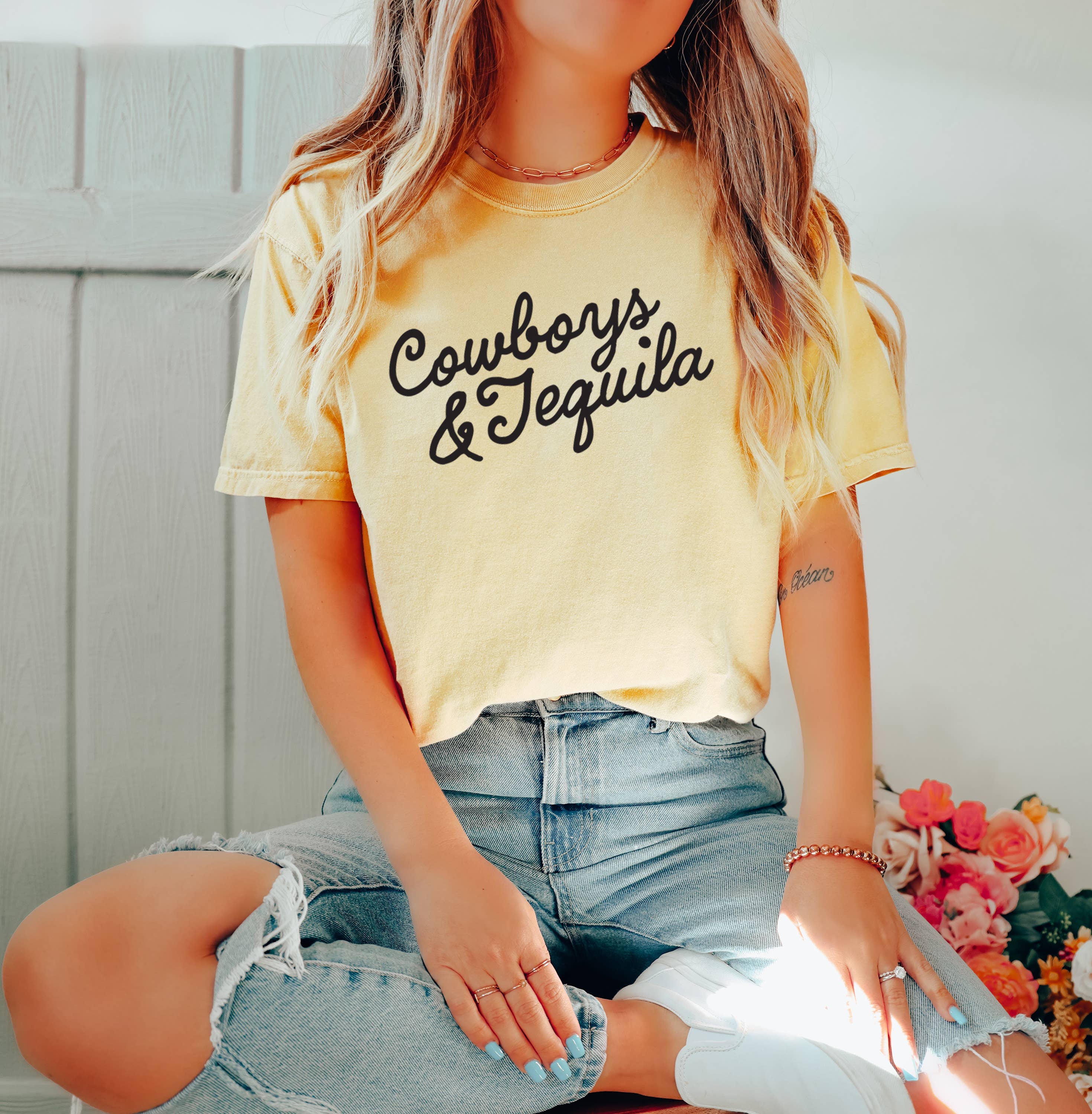 Cowboys and Tequila, Western, Graphic Tee, Women's Apparel Hoodie, Sweatshirt | PodTeesHub.com