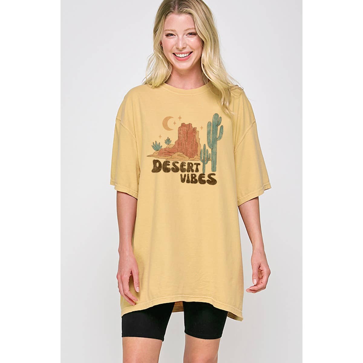 Desert Vibes  Vintage Graphic Oversized Tee Hoodie, Sweatshirt | PodTeesHub.com