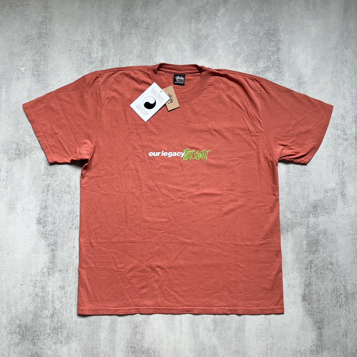 Stussy X Our Legacy Workshop Sport T Shirt Ss 24 Clay Hoodie, Sweatshirt | PodTeesHub.com
