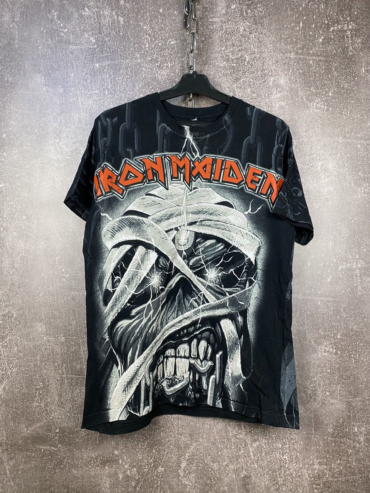 Iron Maiden X Vintage Vintage Y2k Iron Maiden 2008 World Tour All Over Skull Print T-Shirts, Hoodie, Sweatshirt