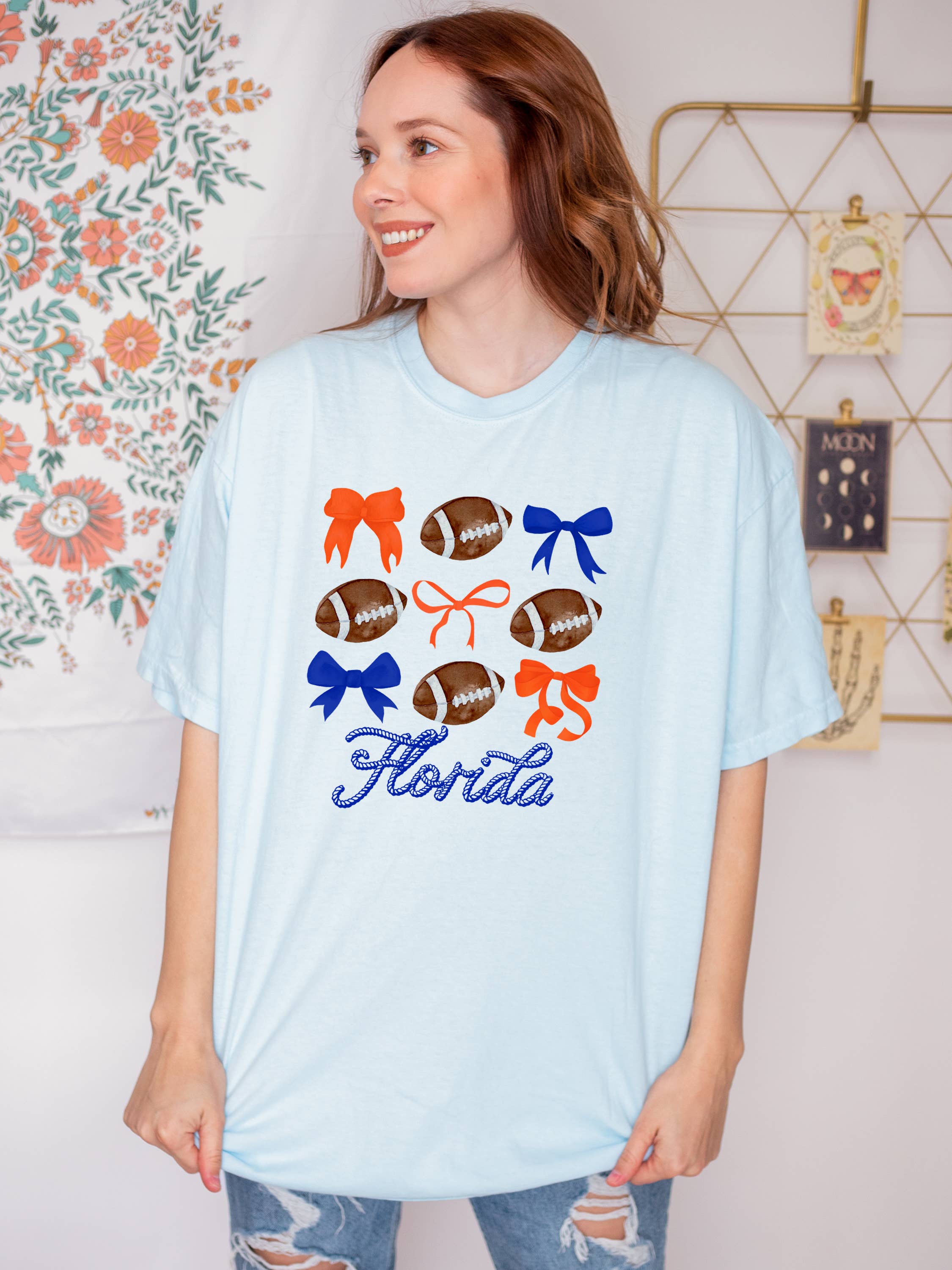 Florida, Florida Football Shirt, Bows, Preppy Gameday Hoodie, Sweatshirt | PodTeesHub.com