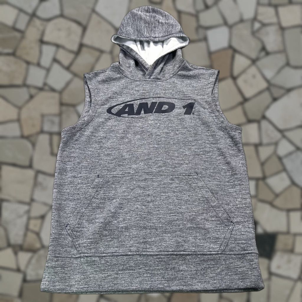 Vintage And1 Hoodie Mens S Blue 90s Y2k Logo Graphic Print Hooded Pullover Sweatshirt Gy M T T-Shirts | PodTeesHub.com