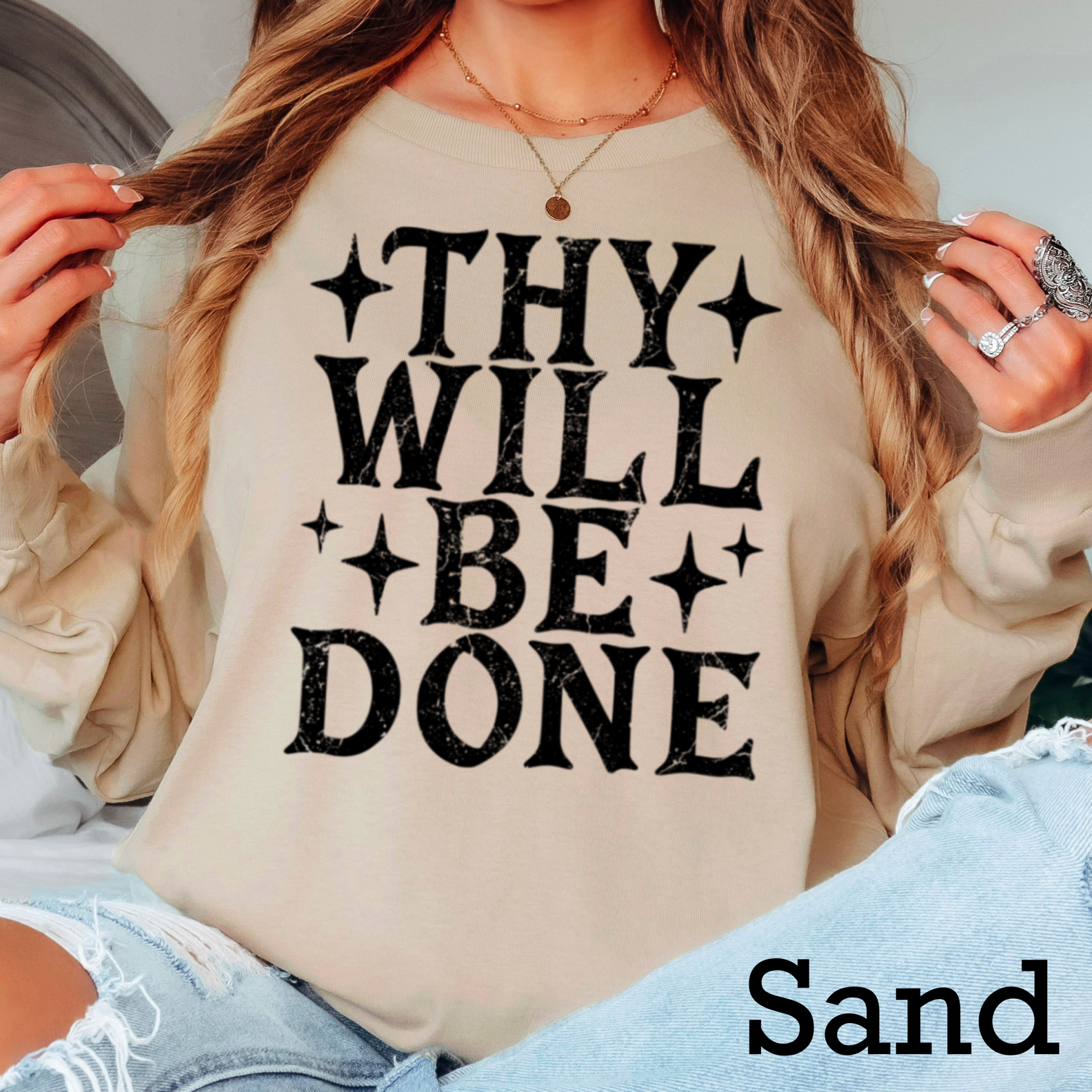 Thy Will Be Done Christian Long Sleeve Shirt|Gildan Hoodie, Sweatshirt | PodTeesHub.com