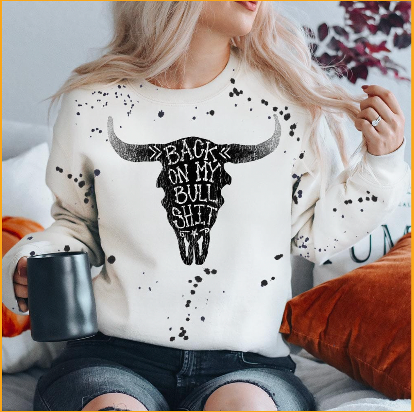 Back On My Bs- White Sweatshirt Black Splatter T-Shirts, Hoodie | PodTeesHub.com