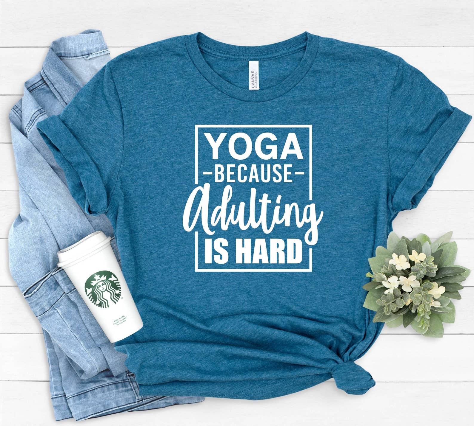 Yoga Because Adulting Is Hard T-Shirt Hoodie, Sweatshirt | PodTeesHub.com