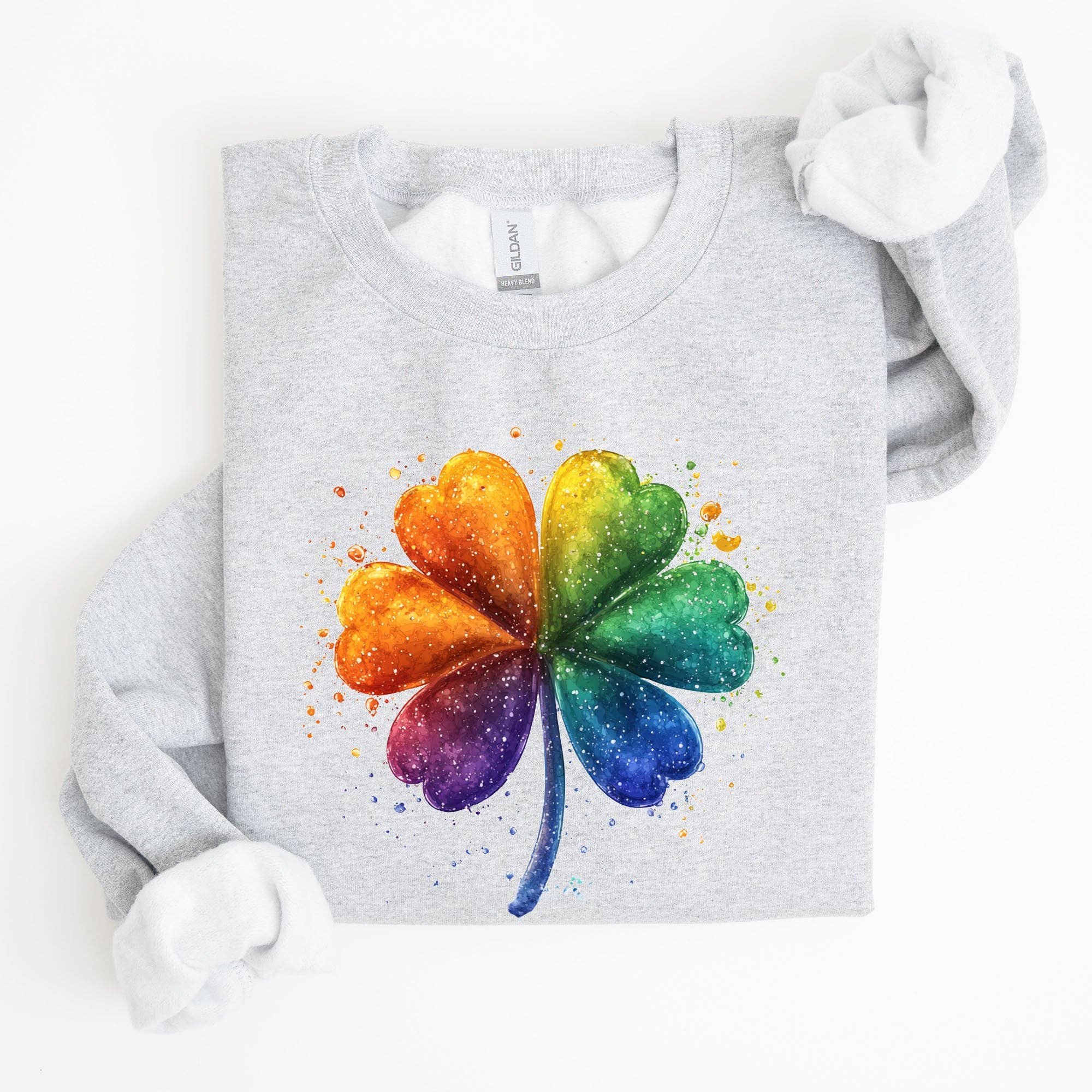Watercolor Shamrock Lucky Irish St Patrick's Day Sweatshirt T-Shirts, Hoodie | PodTeesHub.com