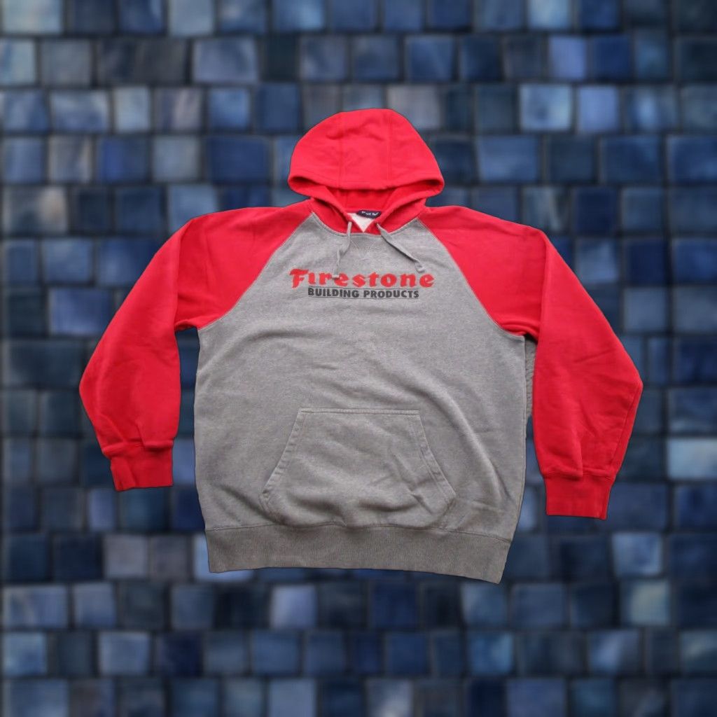 Vintage Firestone Pullover Hoodie Hoodie Mens Xl Gray Firestone Sports All Seasons Hooded T-Shirts, Sweatshirt