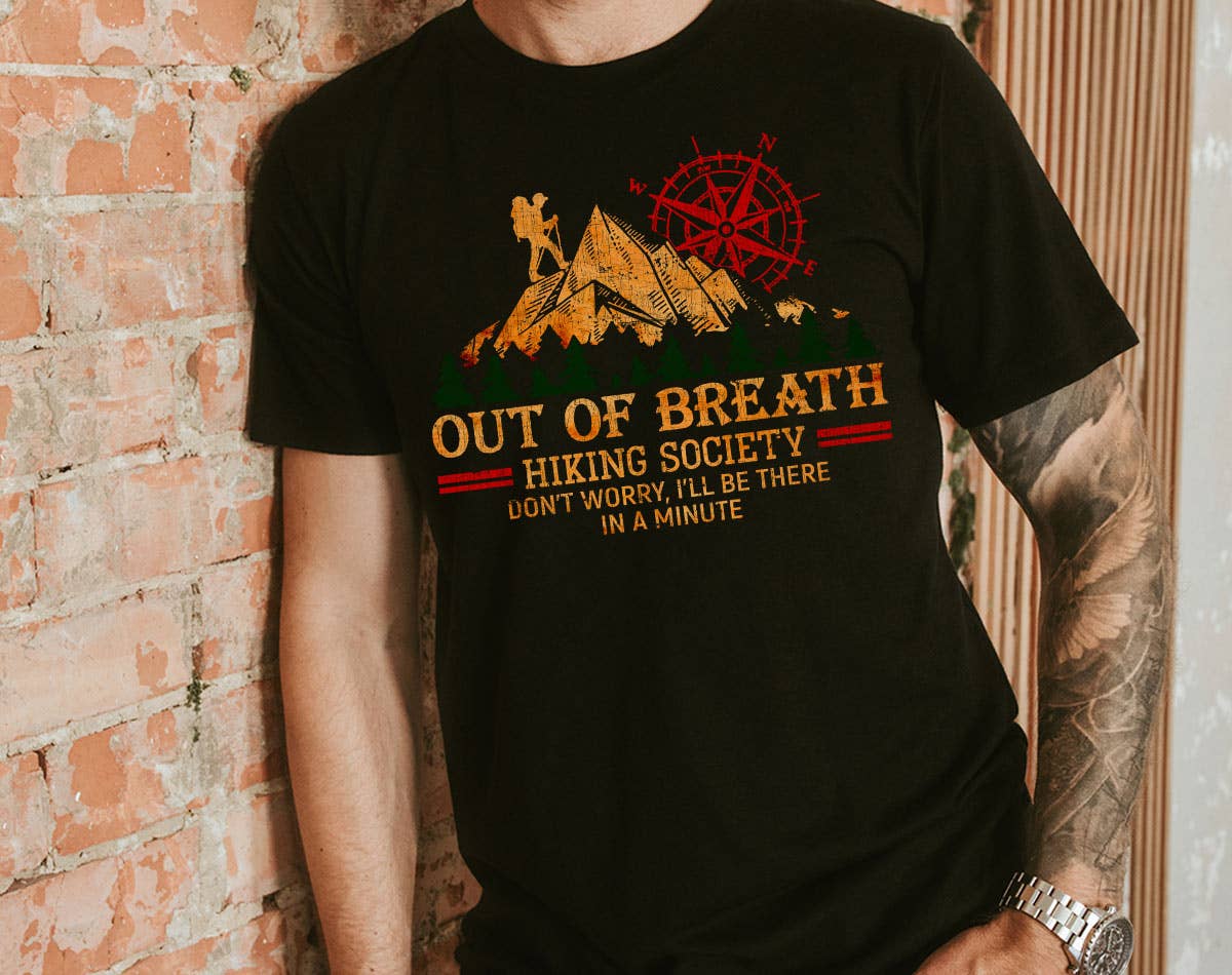 Out of Breath Hiking Society - Funny Mountain T-Shirt Hoodie, Sweatshirt | PodTeesHub.com