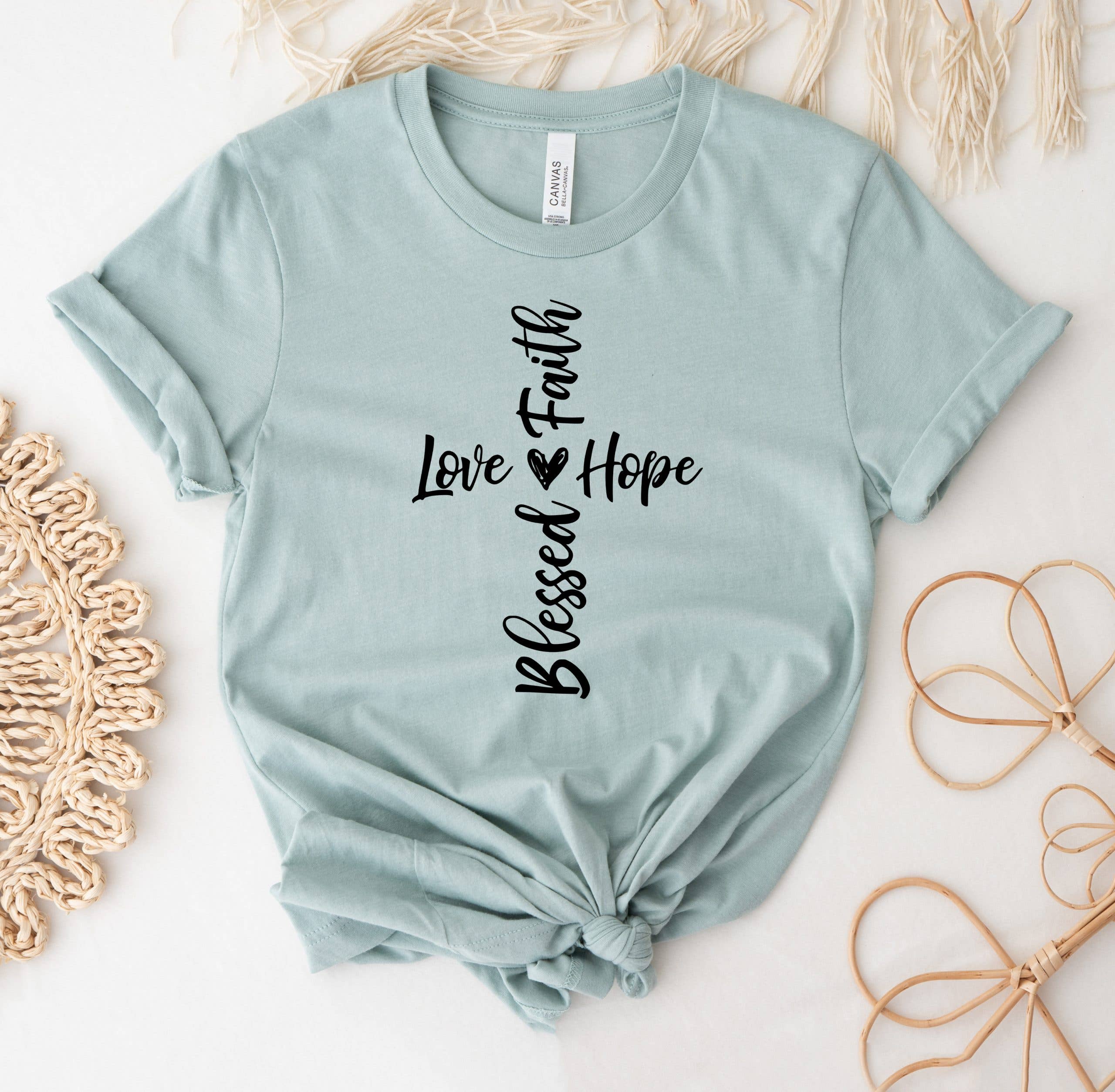 Faith Love Hope Blessed T-Shirt Hoodie, Sweatshirt | PodTeesHub.com