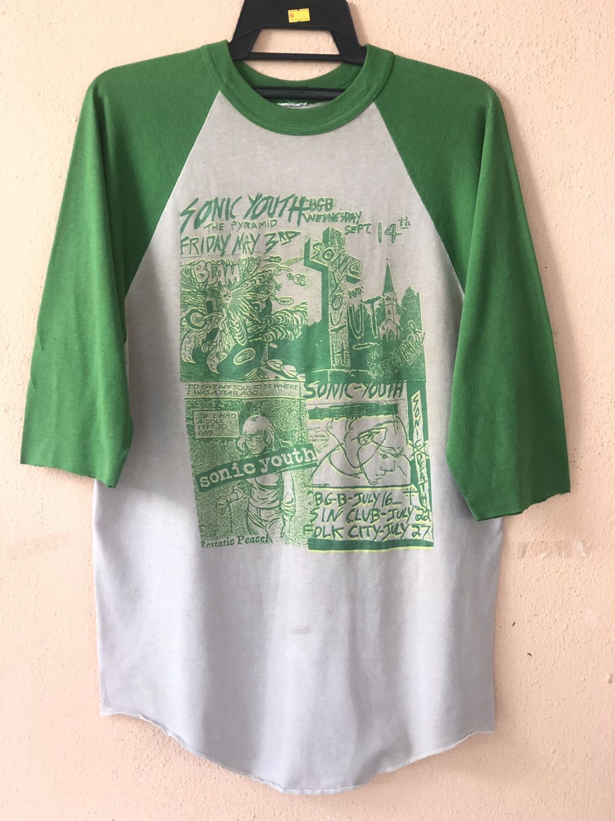 Band Tees Vintage Sonic Youth 3q Raglan Band Shirt Hoodie, Sweatshirt | PodTeesHub.com