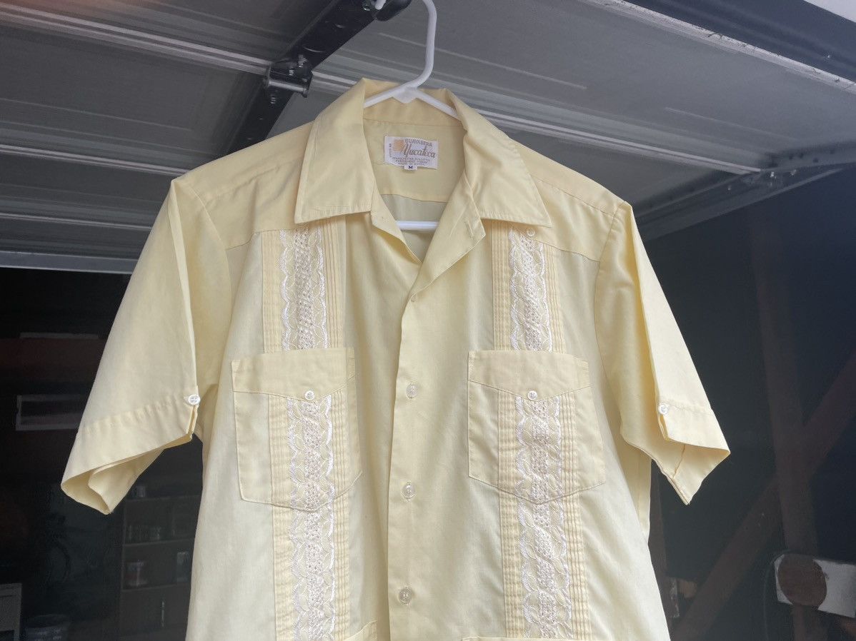 Vintage 90s Guayabera Yellow Shirt Camp Collar Cigar Sopranos Hoodie, Sweatshirt | PodTeesHub.com