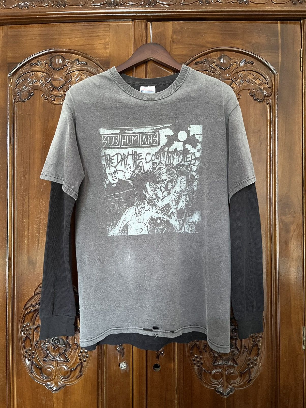 Band Tees Vintage Thrashed Subhumans Punk Band Tees Hoodie, Sweatshirt | PodTeesHub.com