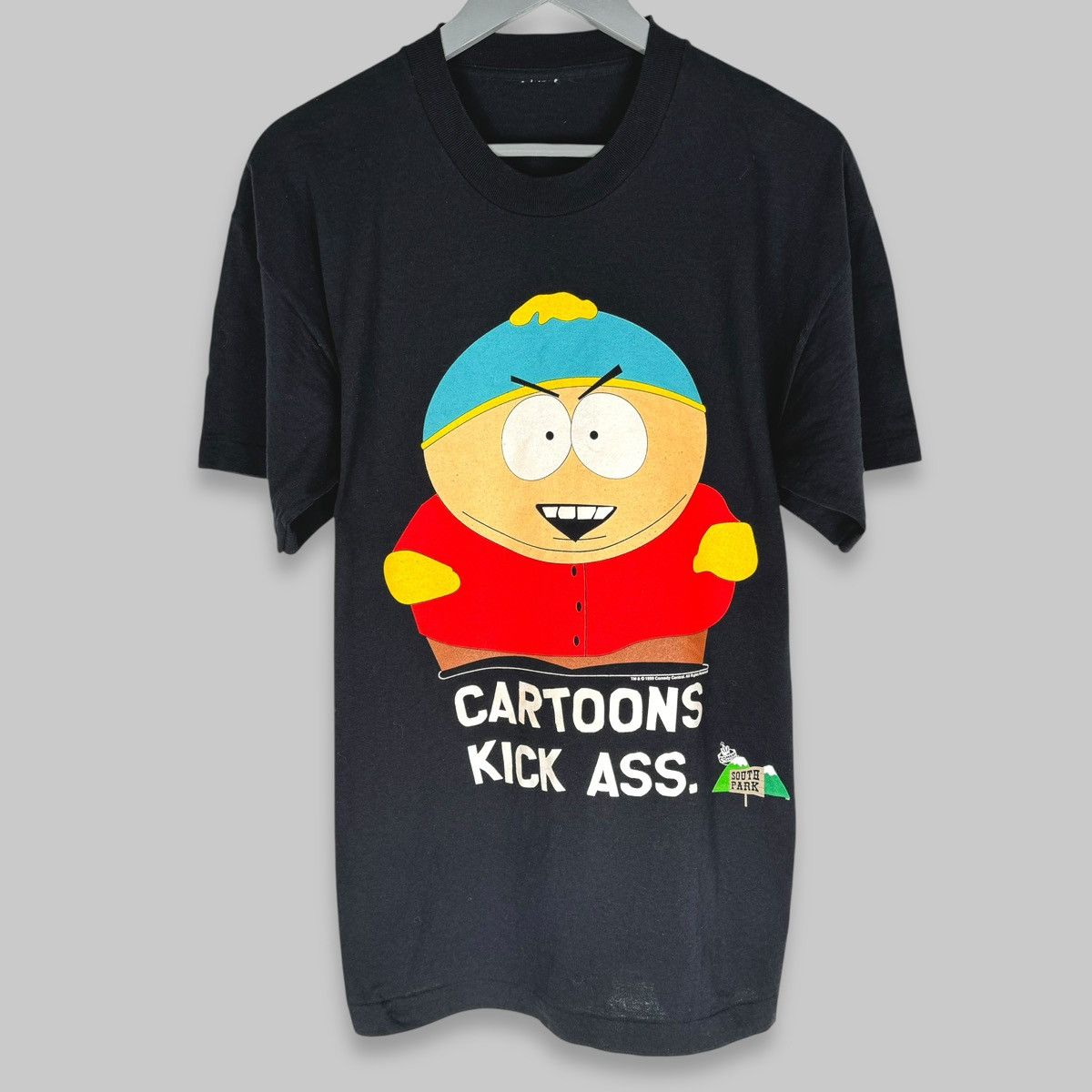 Vintage 1999 South Park Cartman Cartoons Kick Ass T Shirt Hoodie, Sweatshirt | PodTeesHub.com