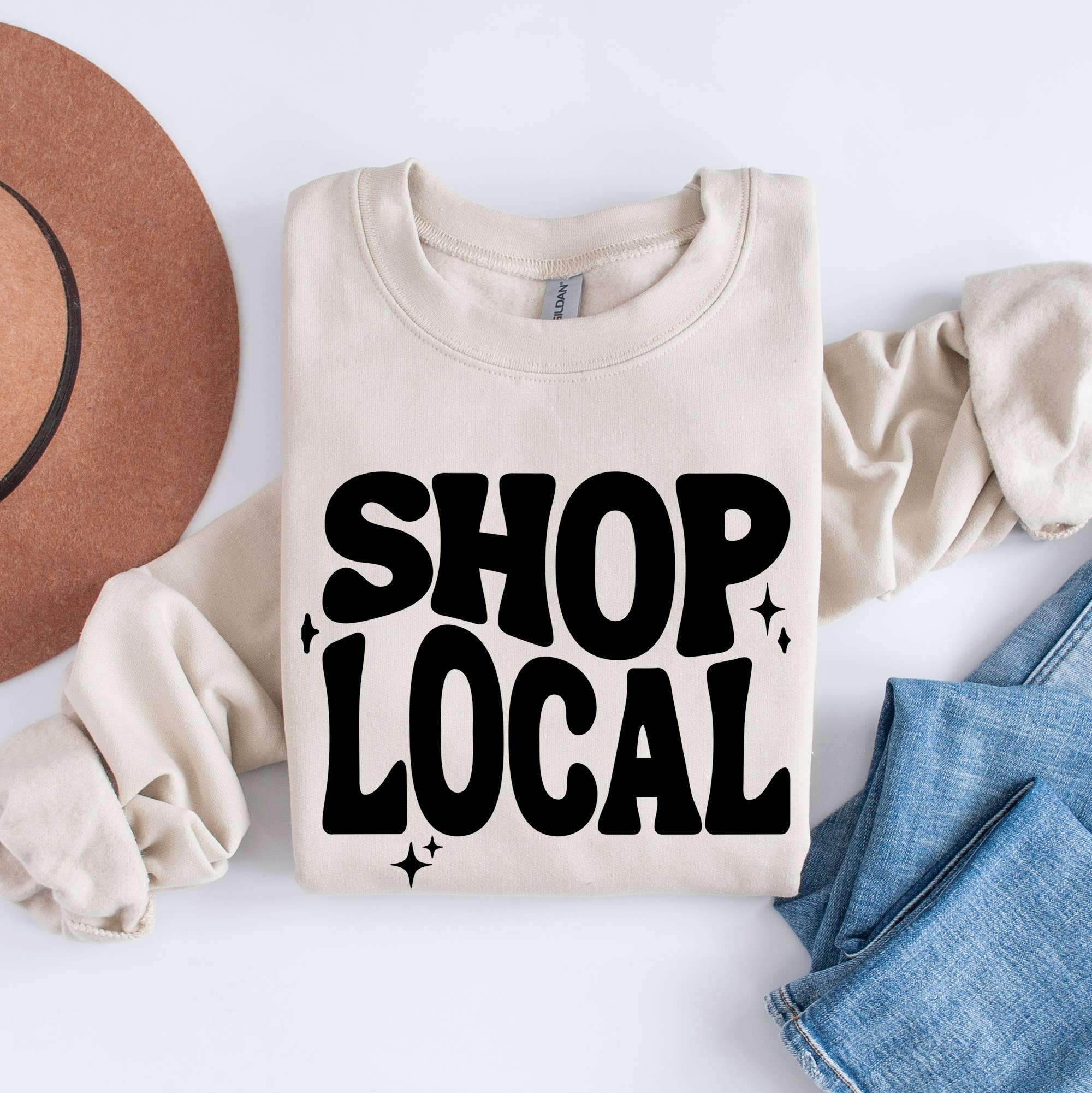 Shop Local Crewneck Sweatshirt, Shop Small T-Shirts, Hoodie | PodTeesHub.com