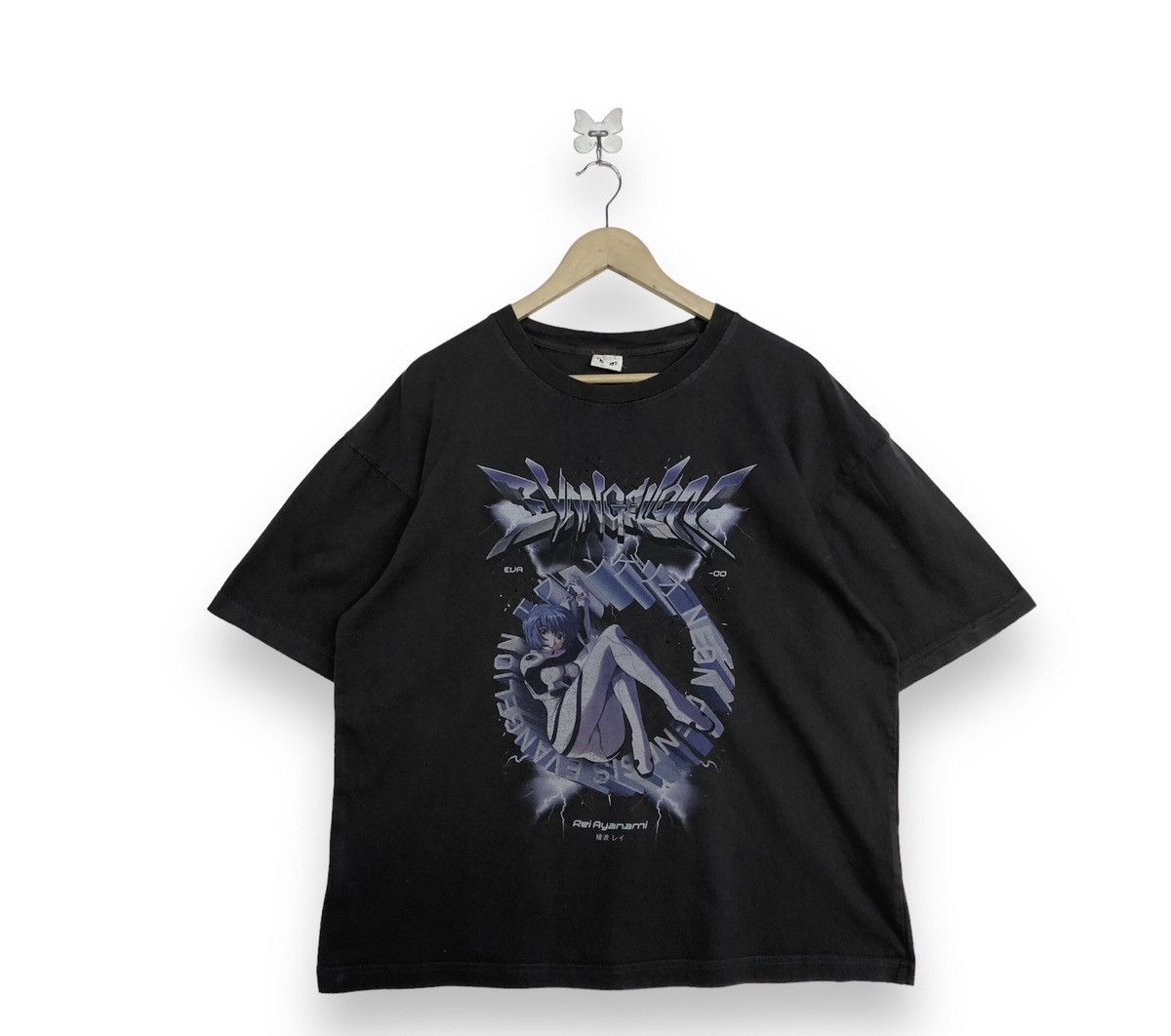 Anime Evangelion Rei Ayanami Oversize Anime Graphic Tshirt Hoodie, Sweatshirt | PodTeesHub.com