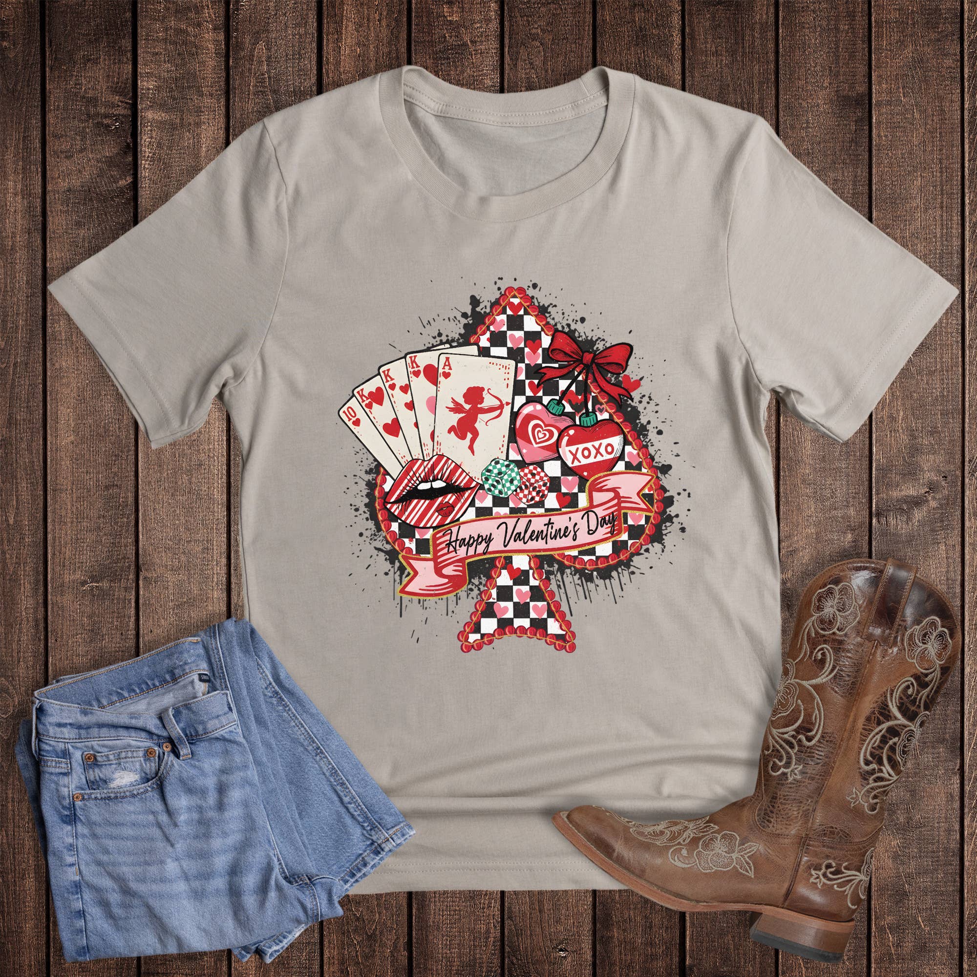 Valentine Western Playing Cards Spade Graphic Tee Hoodie, Sweatshirt | PodTeesHub.com