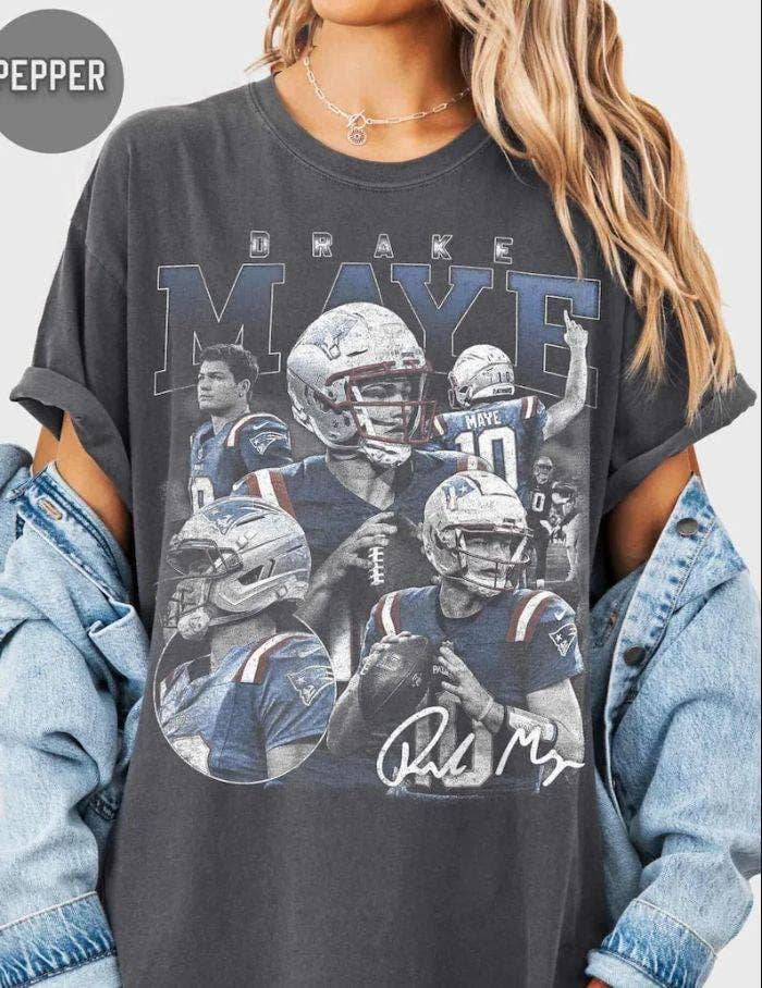 Drake-Maye Casual Wear Tee Sports Fan Gift Tshirt Hoodie, Sweatshirt | PodTeesHub.com