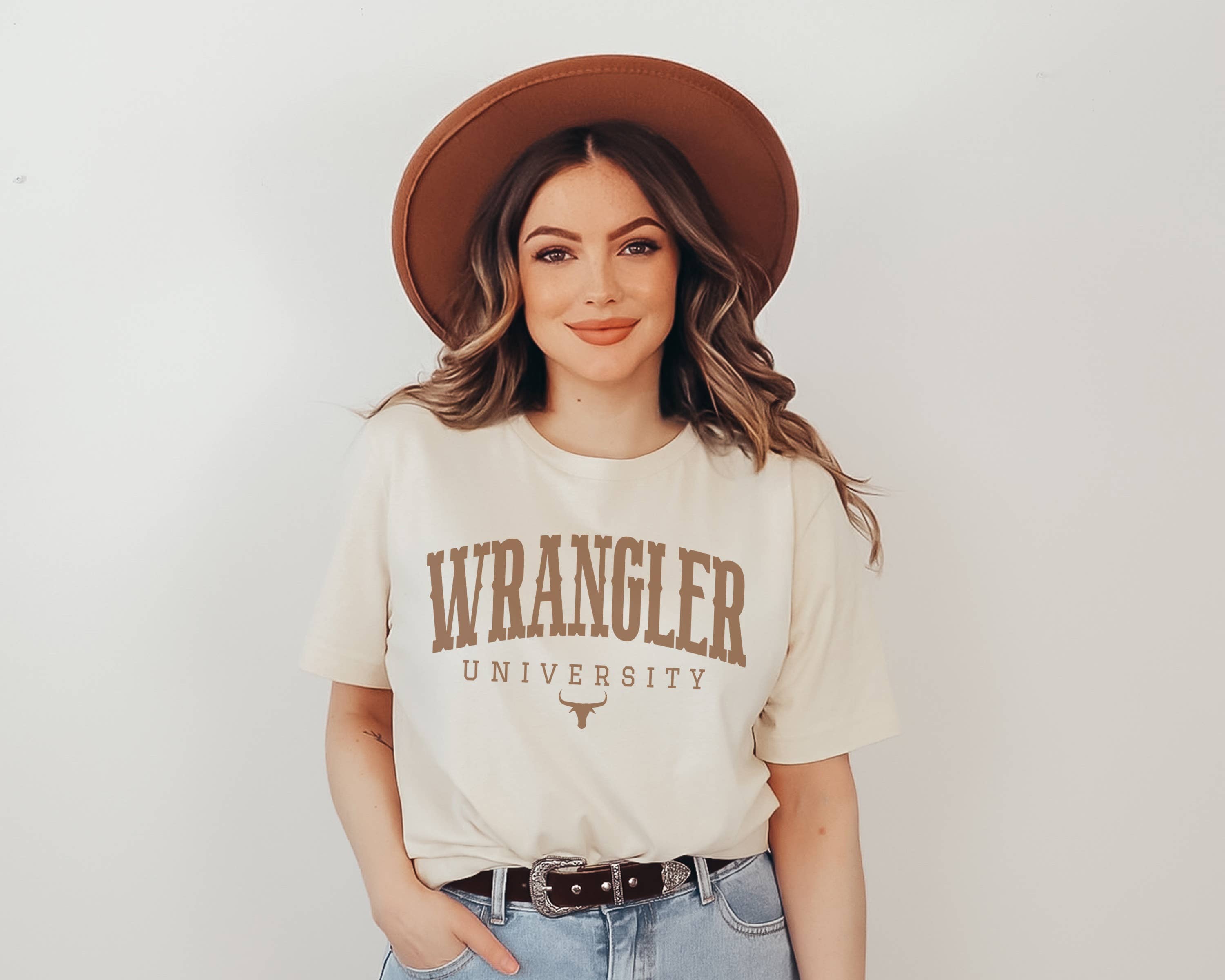 Wrangler University Graphic Tee | Women's Western Tees West Hoodie, Sweatshirt | PodTeesHub.com