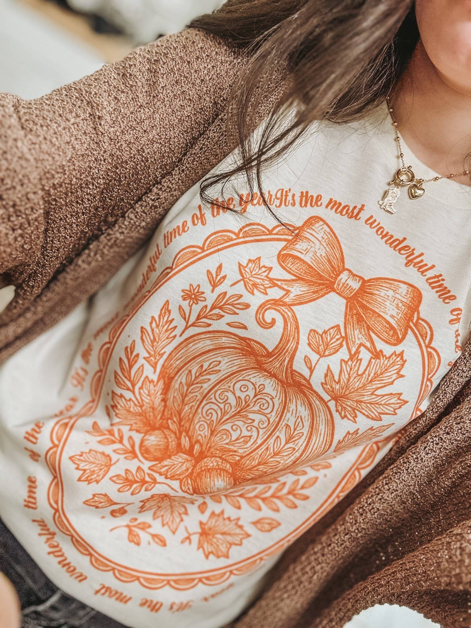 Pumpkin Most Wonderful Time Graphic Tee | Fall Tee Hoodie, Sweatshirt | PodTeesHub.com