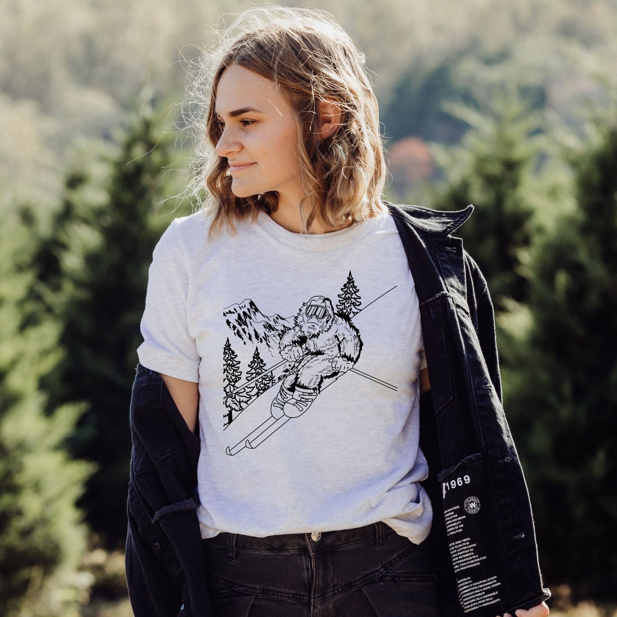 Bigfoot Skiing Tshirt *Unisex Fit* Hoodie, Sweatshirt | PodTeesHub.com