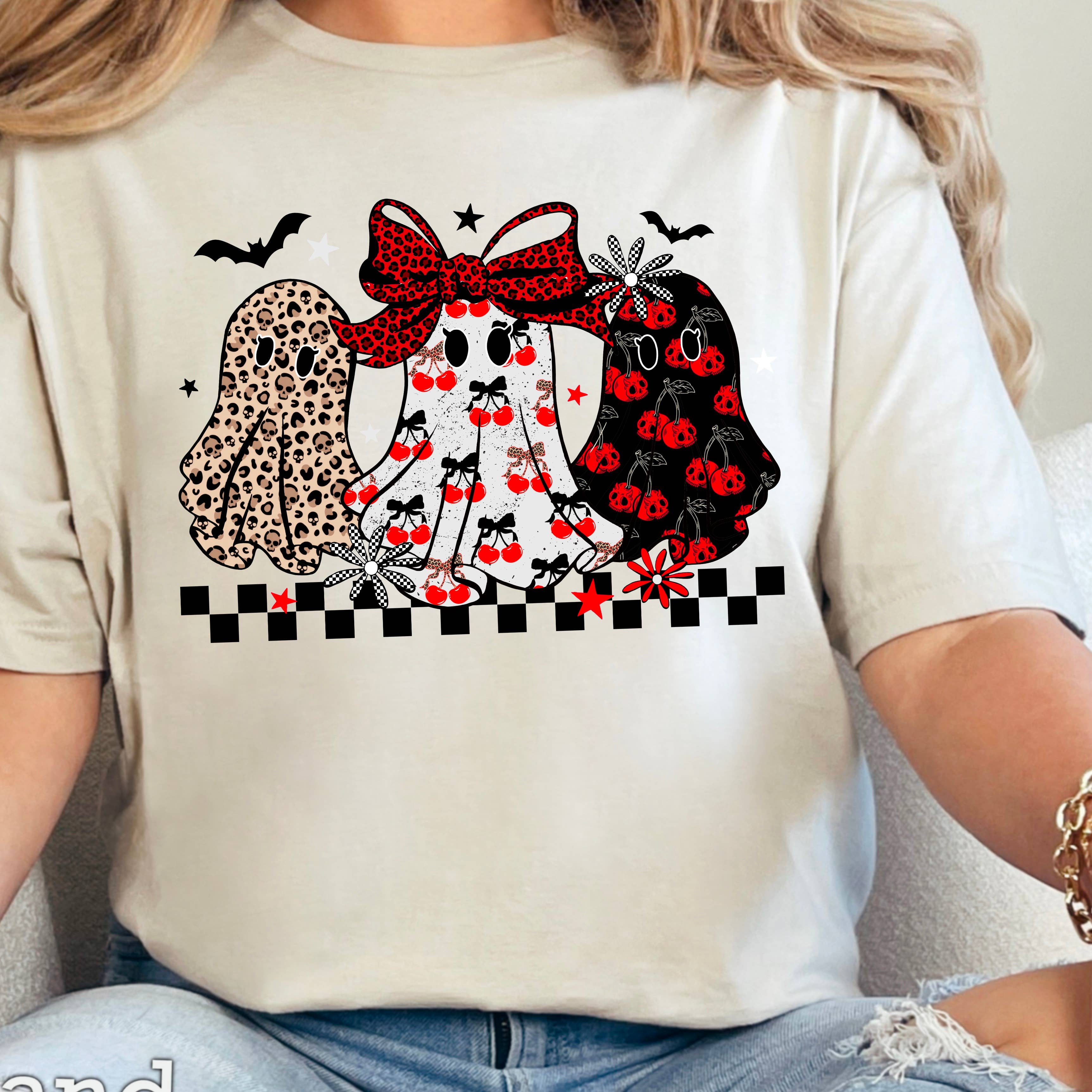 Leopard Ghost Halloween 2025 Graphic Tee | Gildan Hoodie, Sweatshirt | PodTeesHub.com