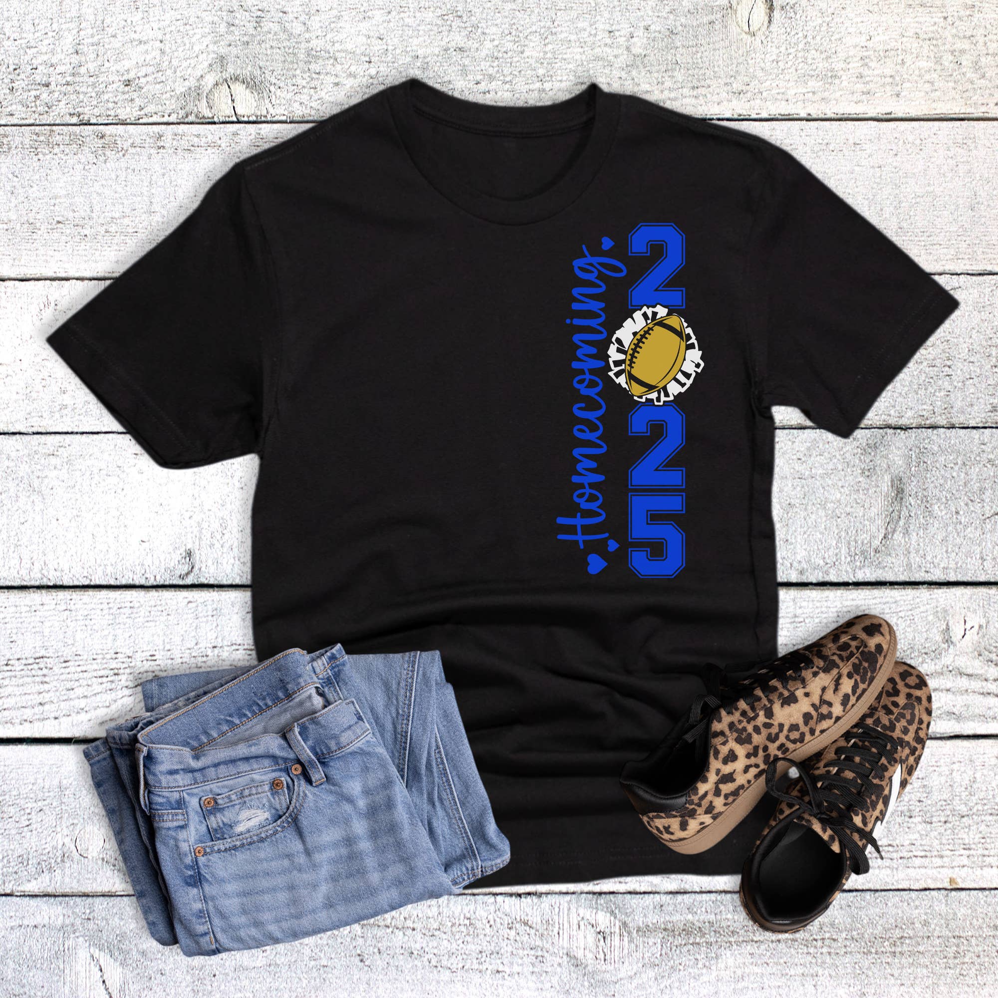 Custom Hoco Football Pompom Vertical Graphic Tee Hoodie, Sweatshirt | PodTeesHub.com
